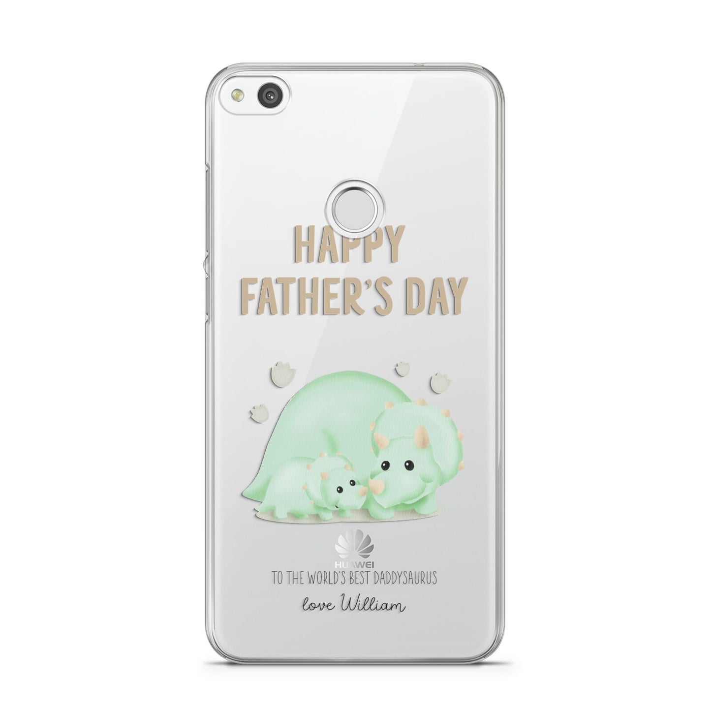 Happy Fathers Day Custom Triceratops Huawei P8 Lite Case