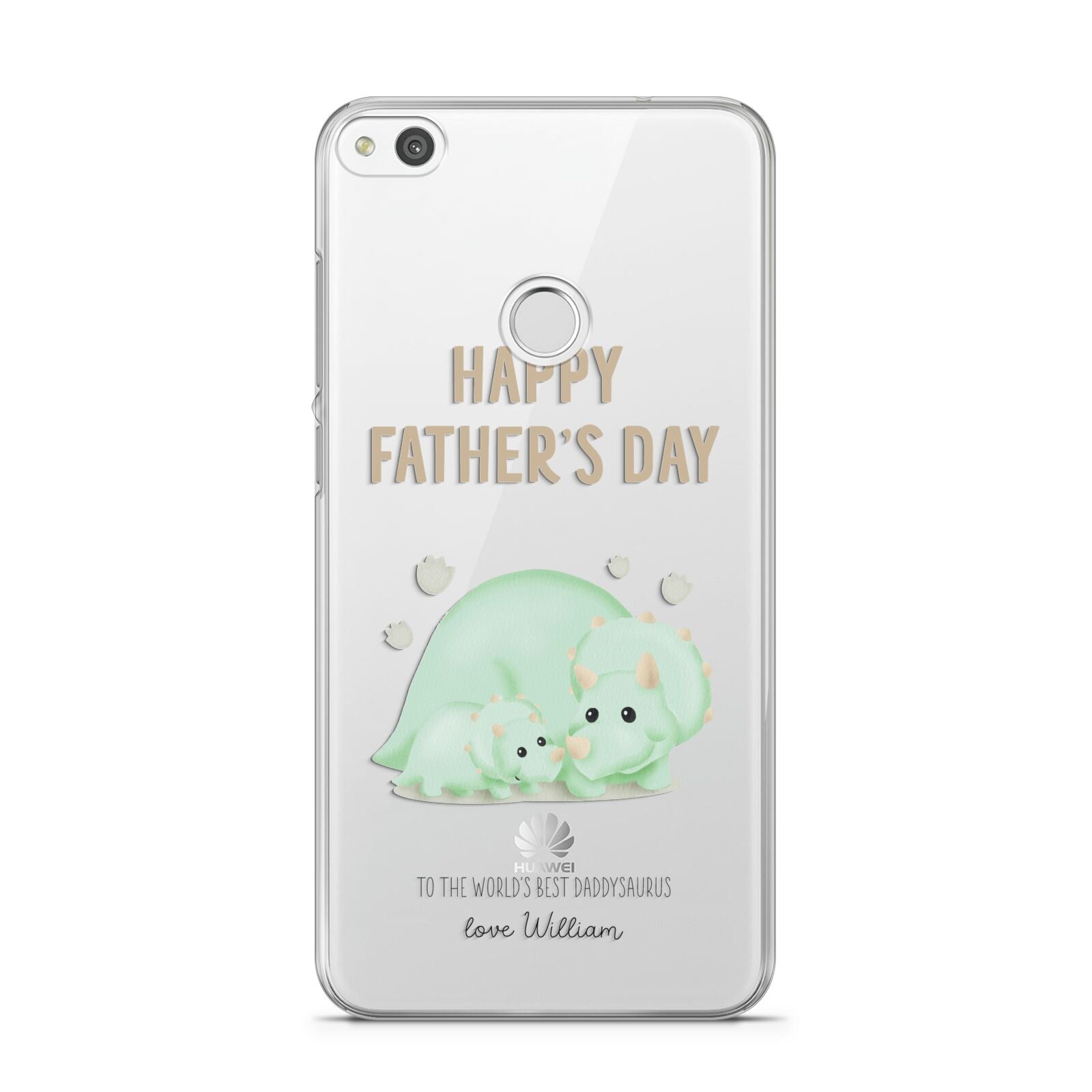 Happy Fathers Day Custom Triceratops Huawei P8 Lite Case