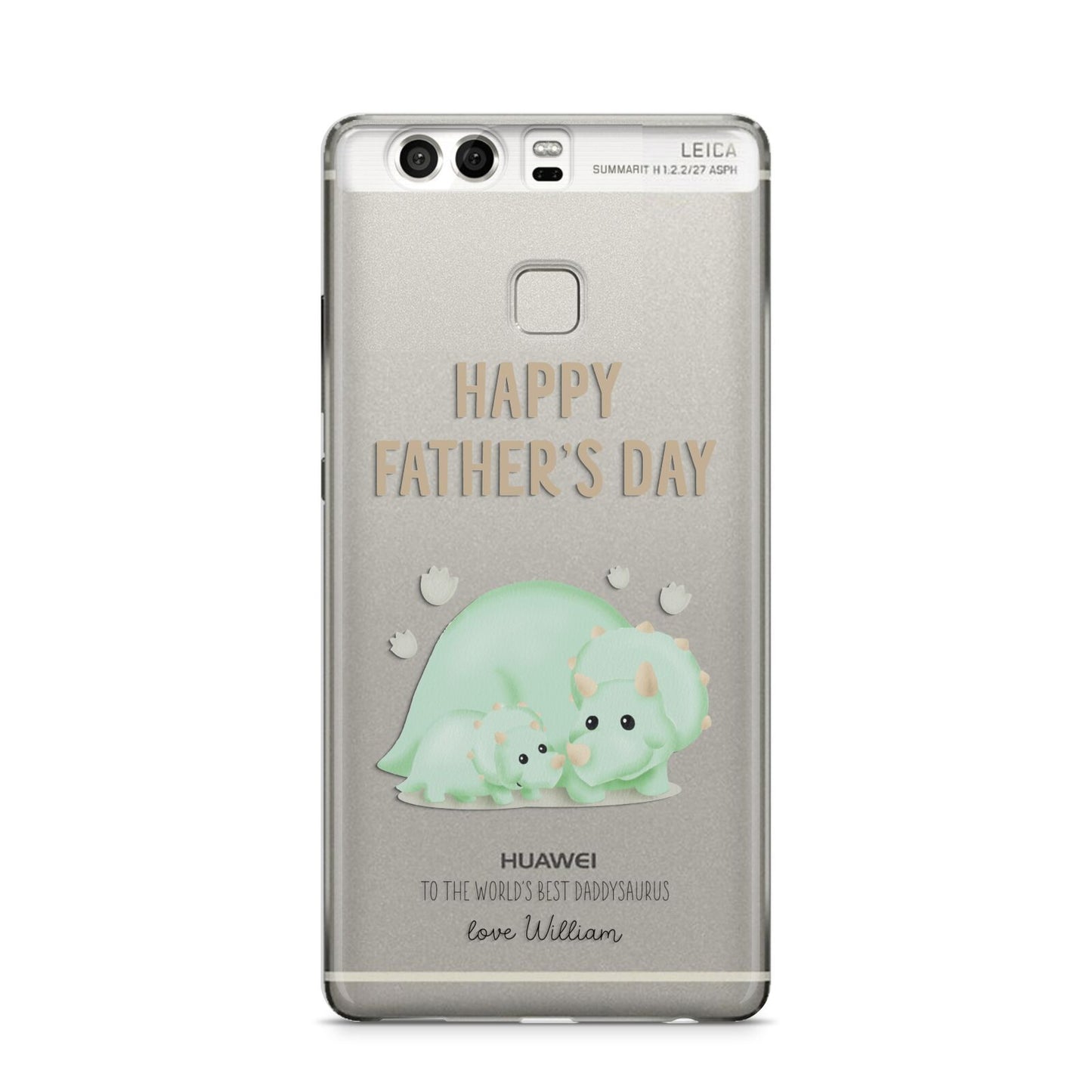 Happy Fathers Day Custom Triceratops Huawei P9 Case