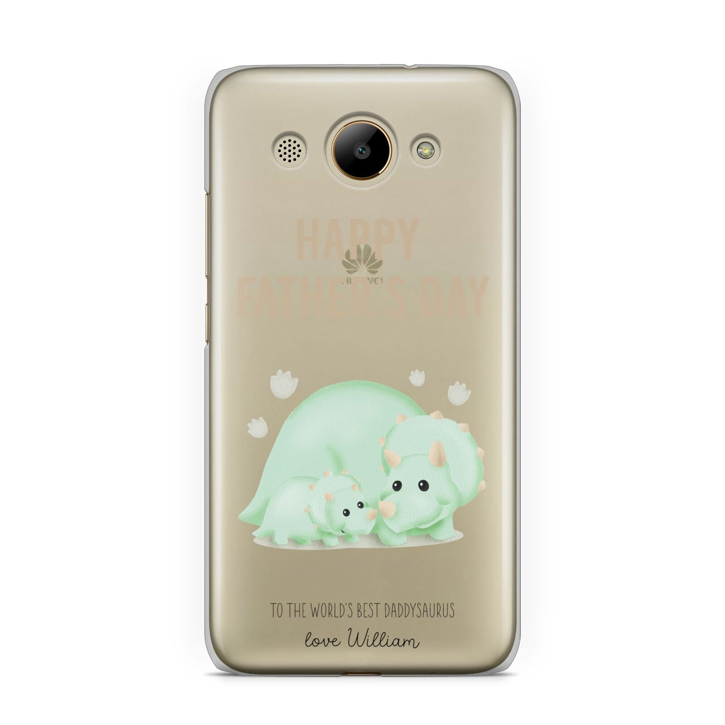 Happy Fathers Day Custom Triceratops Huawei Y3 2017