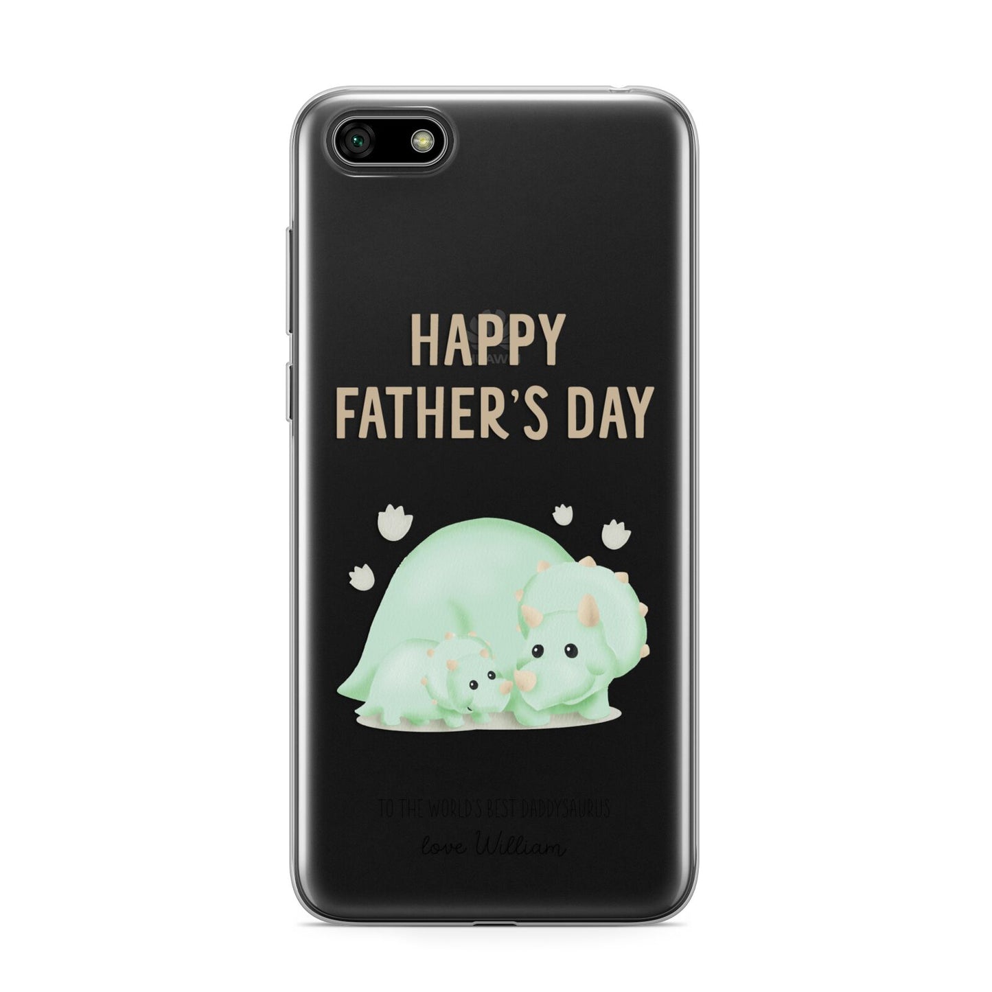 Happy Fathers Day Custom Triceratops Huawei Y5 Prime 2018 Phone Case