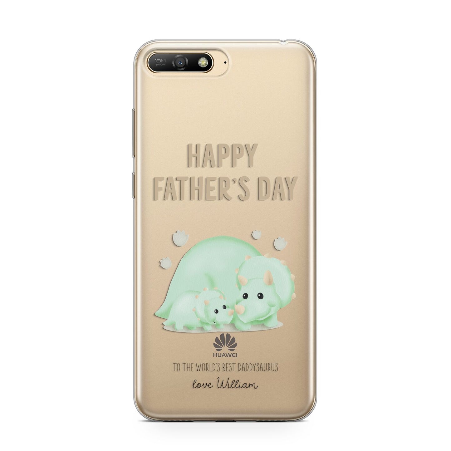 Happy Fathers Day Custom Triceratops Huawei Y6 2018