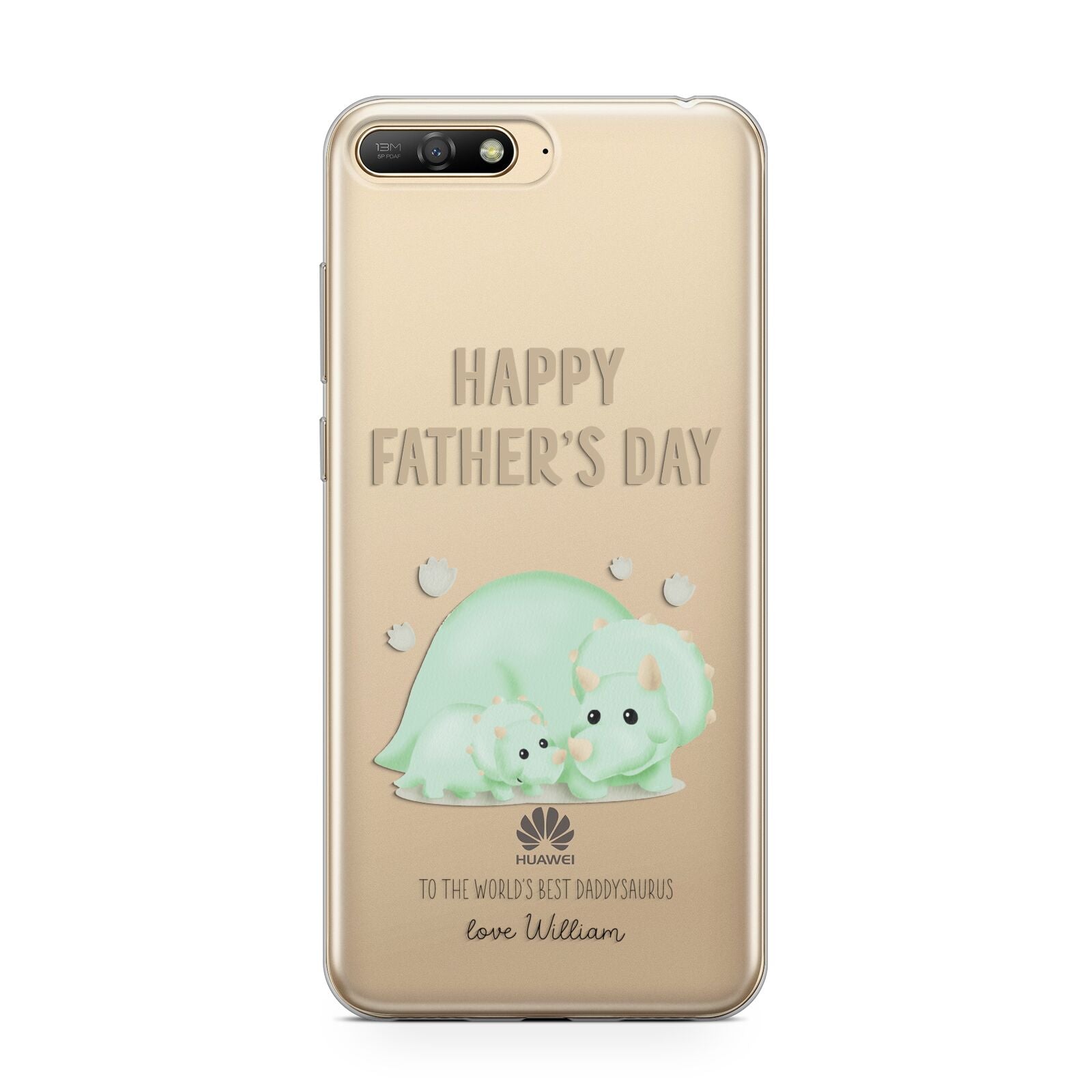 Happy Fathers Day Custom Triceratops Huawei Y6 2018