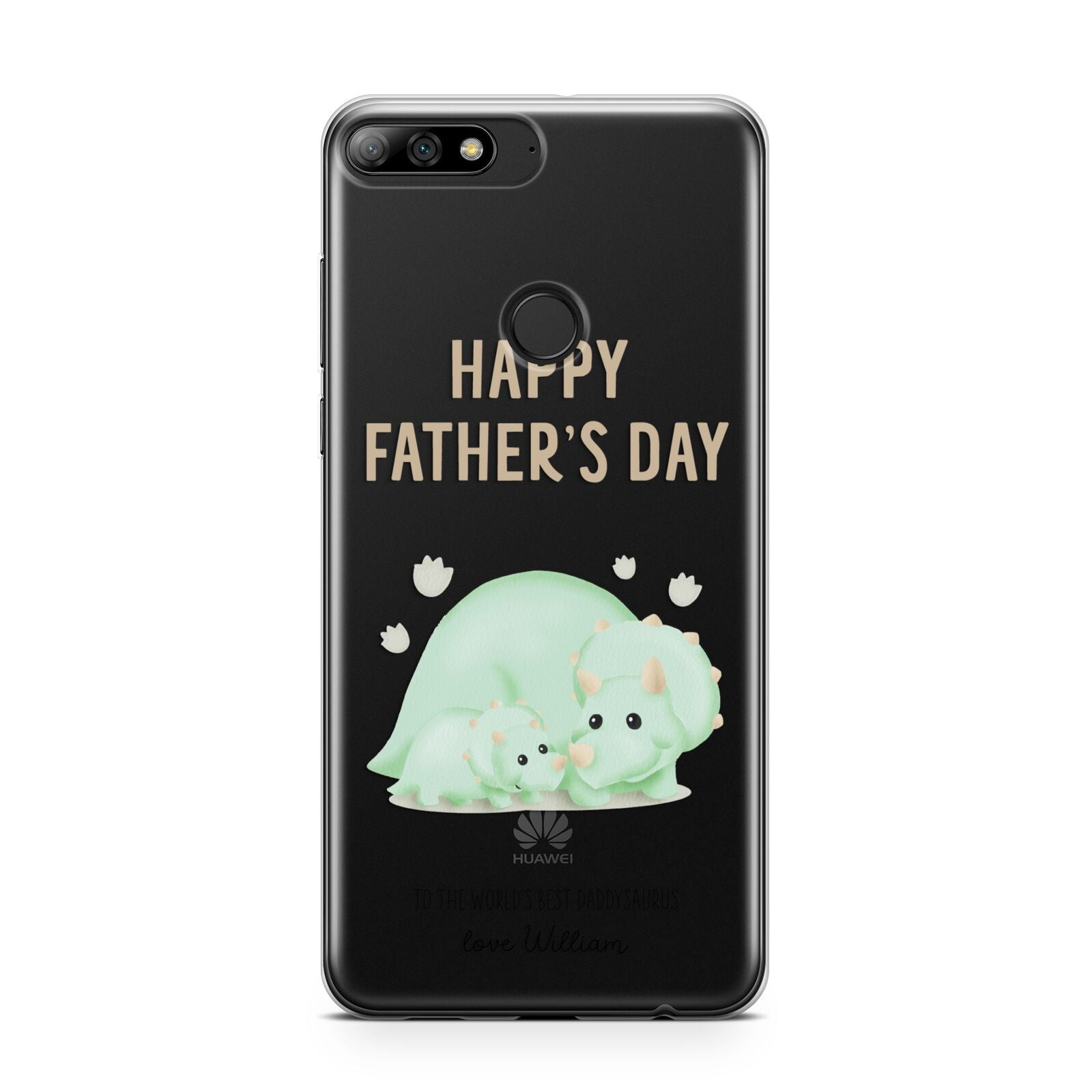 Happy Fathers Day Custom Triceratops Huawei Y7 2018