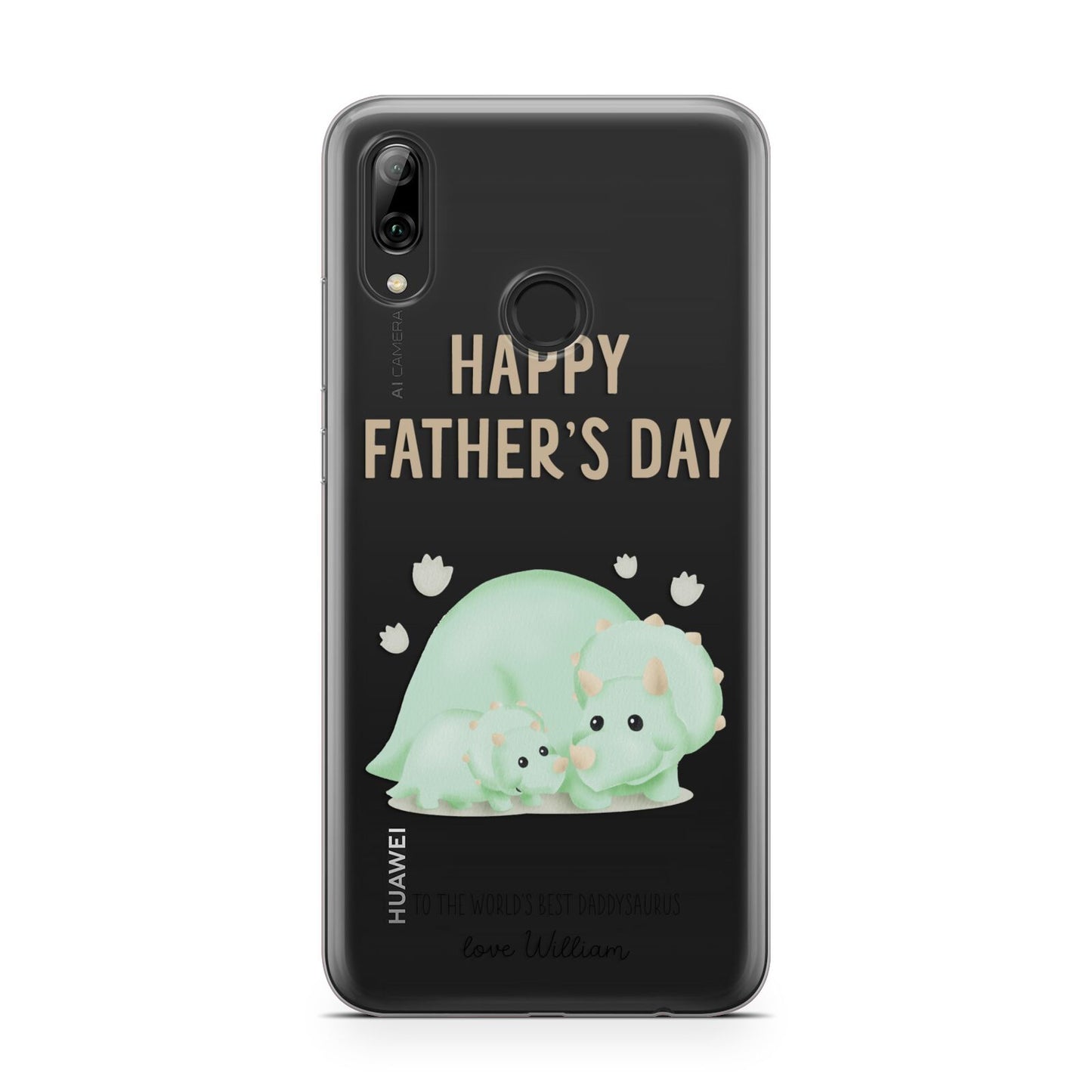 Happy Fathers Day Custom Triceratops Huawei Y7 2019