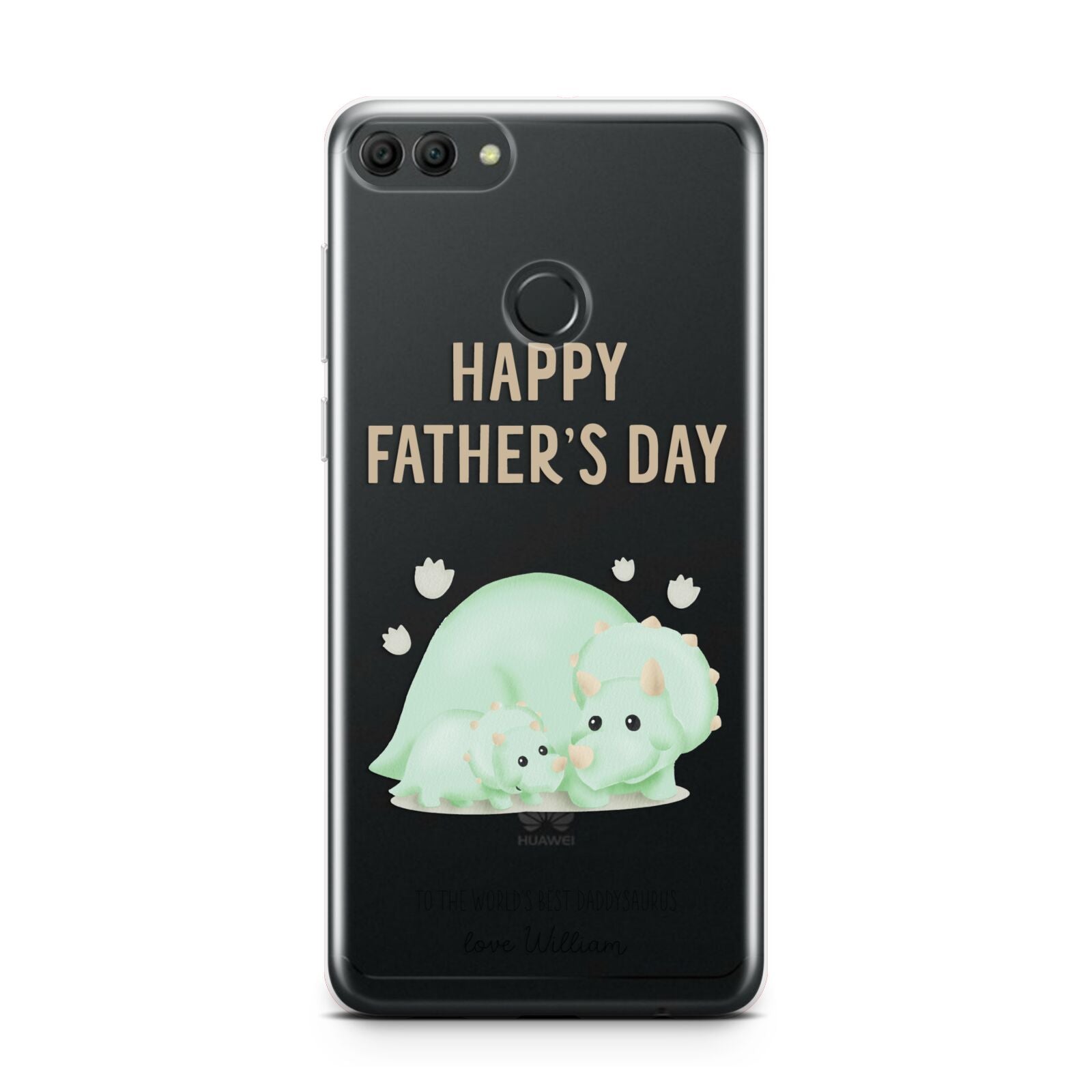 Happy Fathers Day Custom Triceratops Huawei Y9 2018