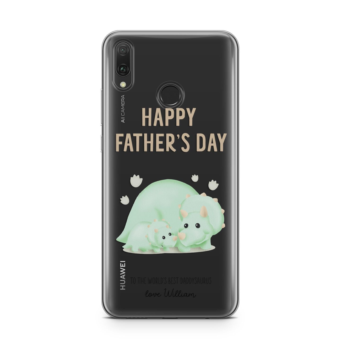 Happy Fathers Day Custom Triceratops Huawei Y9 2019