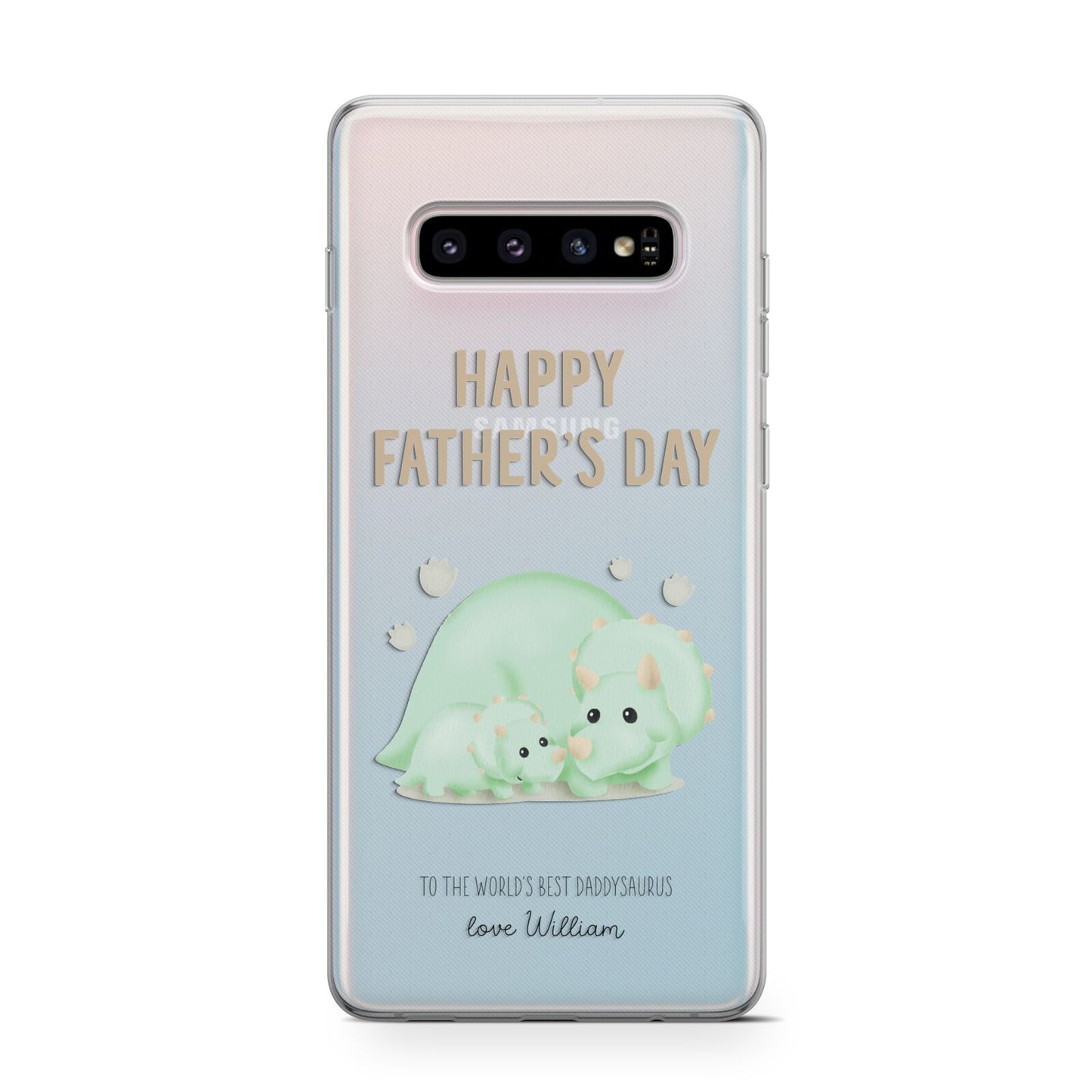 Happy Fathers Day Custom Triceratops Protective Samsung Galaxy Case