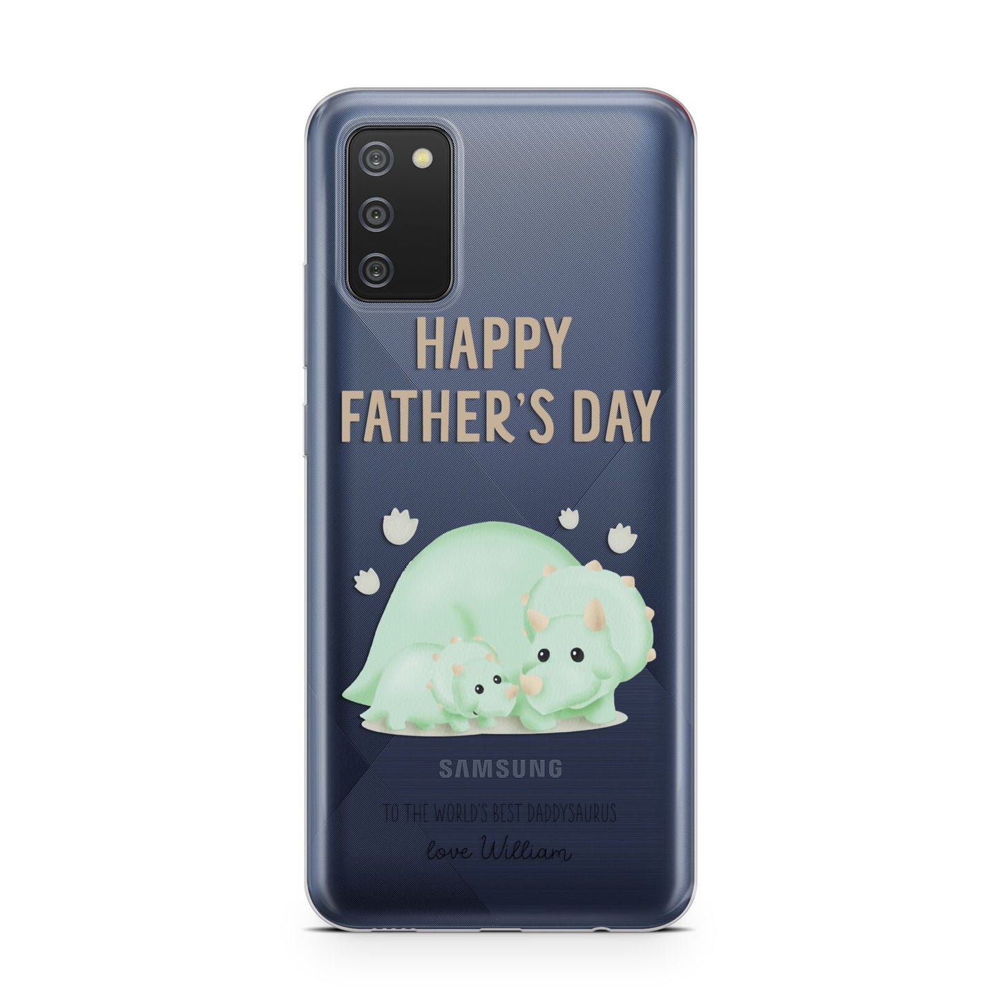 Happy Fathers Day Custom Triceratops Samsung A02s Case