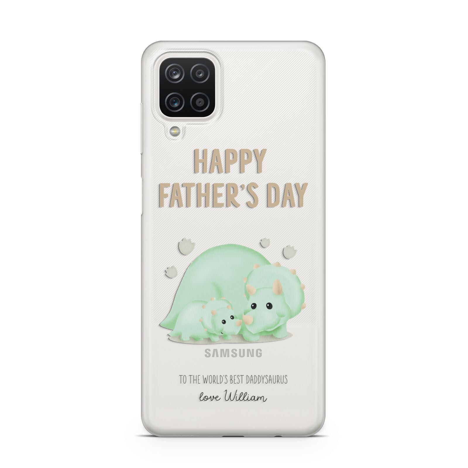 Happy Fathers Day Custom Triceratops Samsung A12 Case