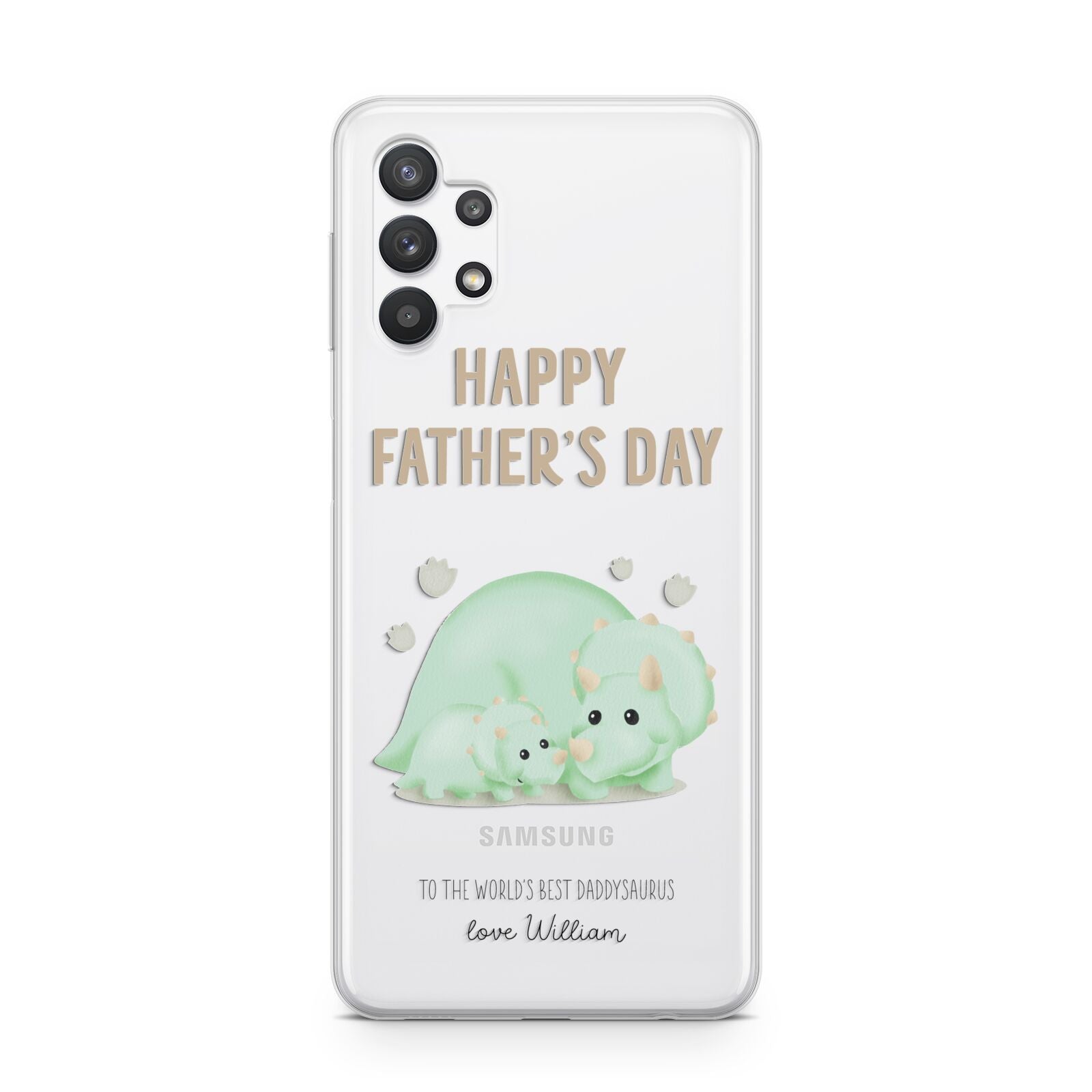 Happy Fathers Day Custom Triceratops Samsung A32 5G Case