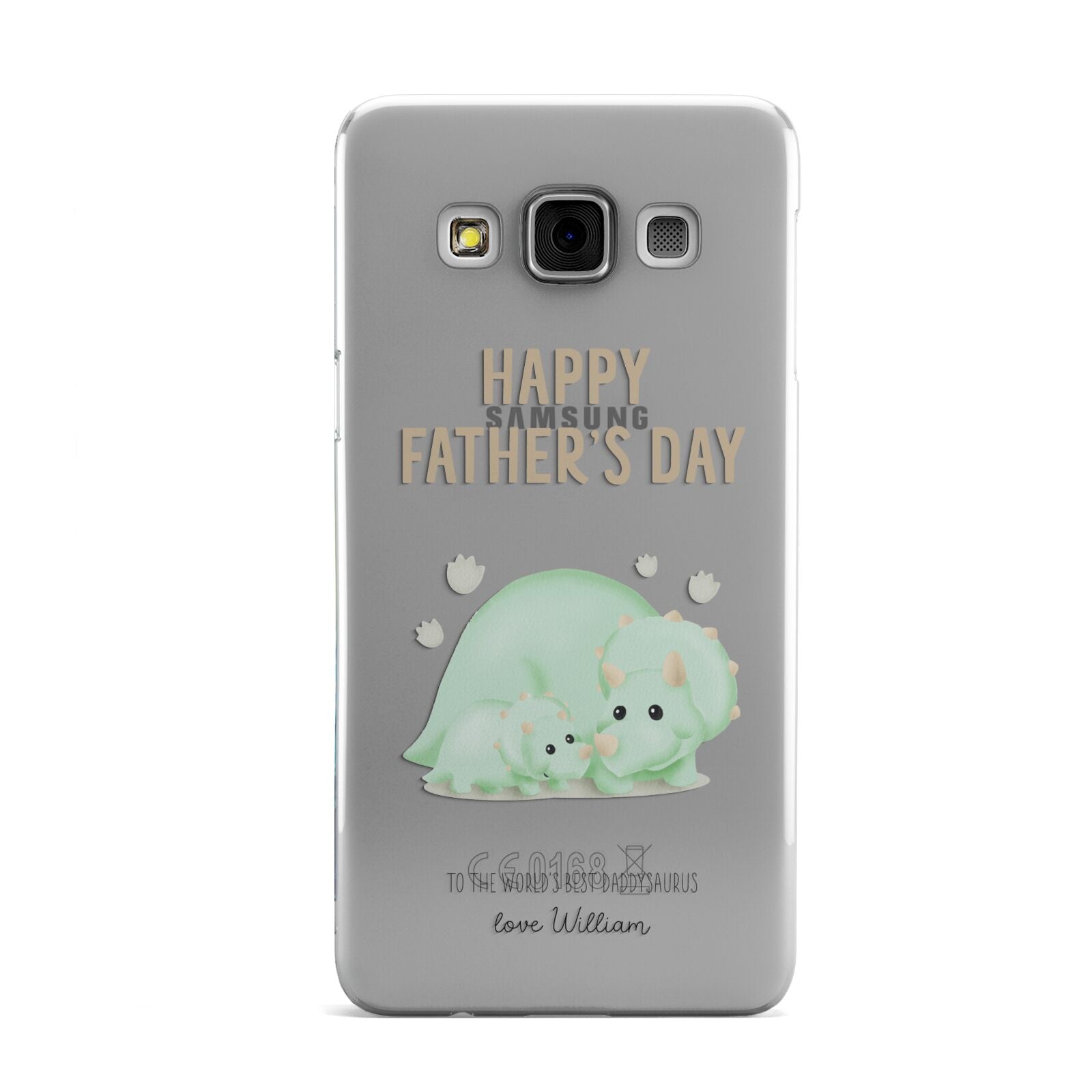 Happy Fathers Day Custom Triceratops Samsung Galaxy A3 Case