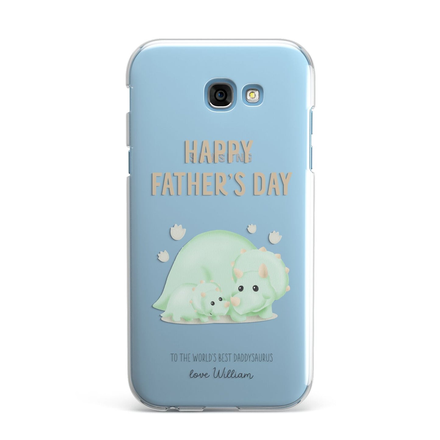 Happy Fathers Day Custom Triceratops Samsung Galaxy A7 2017 Case