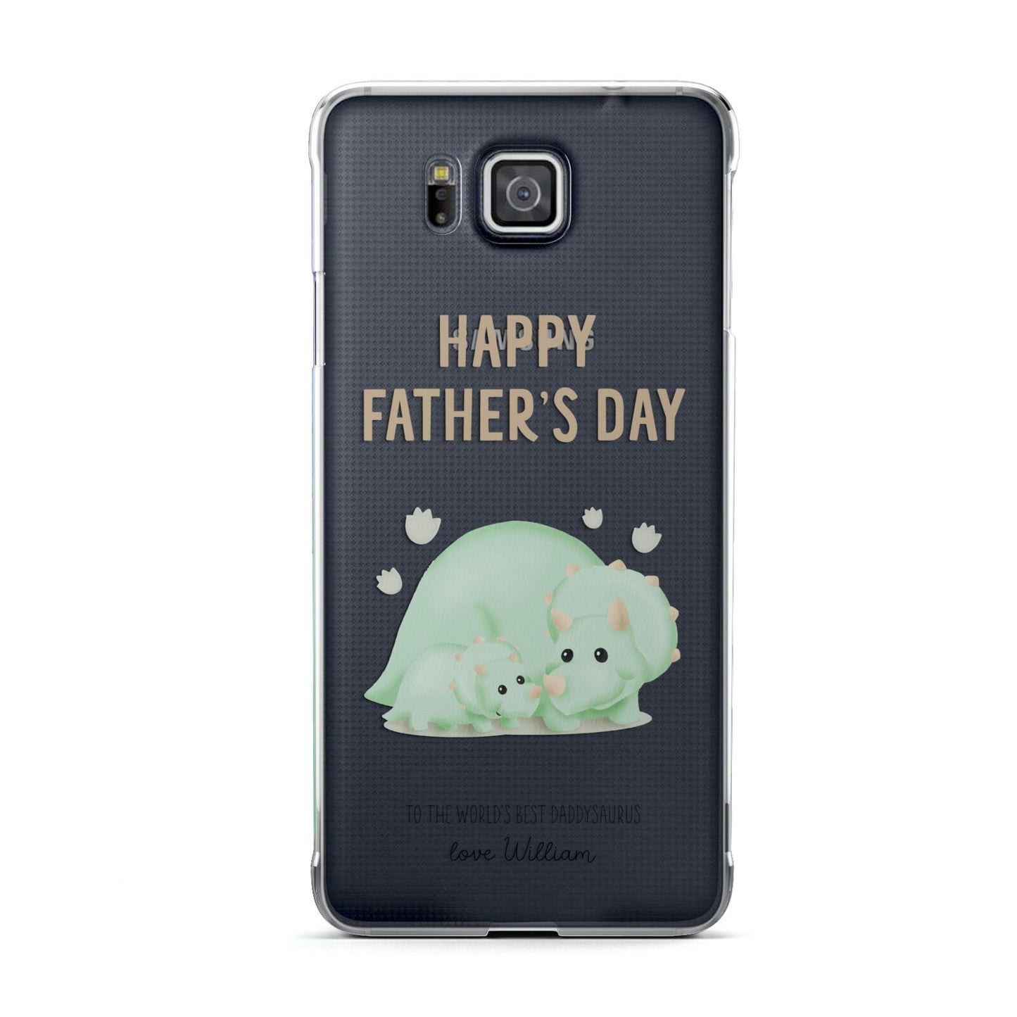 Happy Fathers Day Custom Triceratops Samsung Galaxy Alpha Case