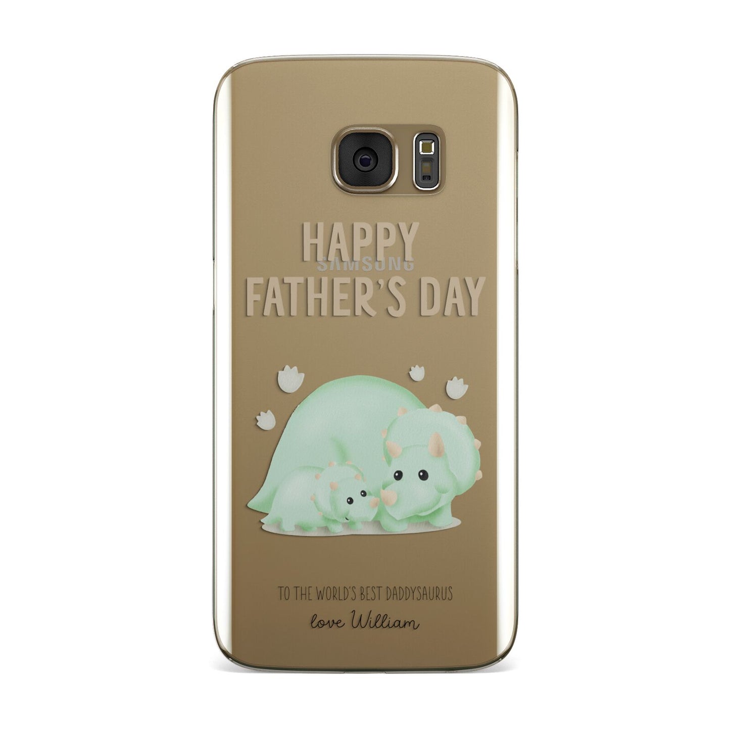 Happy Fathers Day Custom Triceratops Samsung Galaxy Case