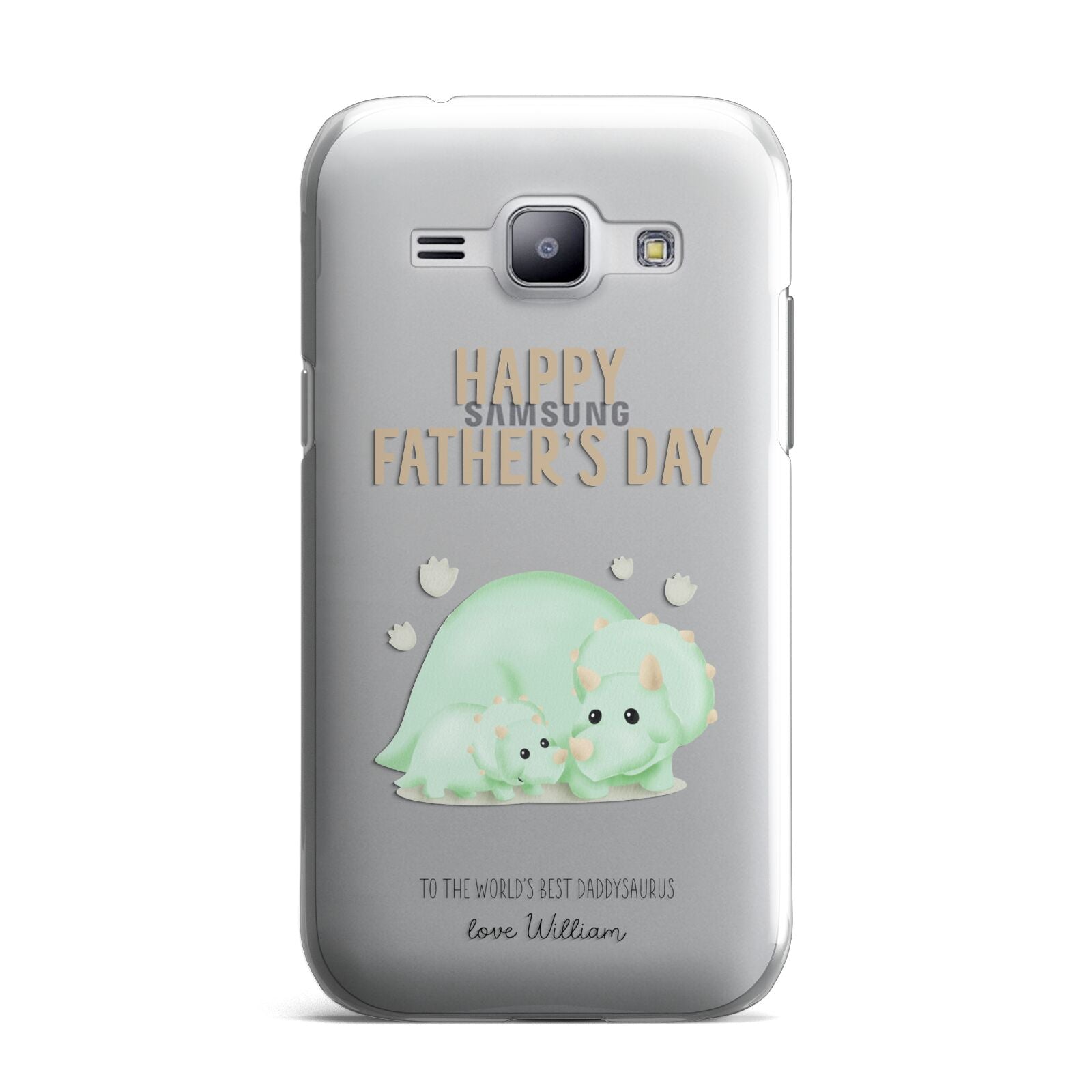 Happy Fathers Day Custom Triceratops Samsung Galaxy J1 2015 Case