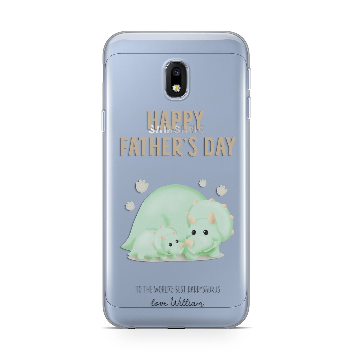 Happy Fathers Day Custom Triceratops Samsung Galaxy J3 2017 Case