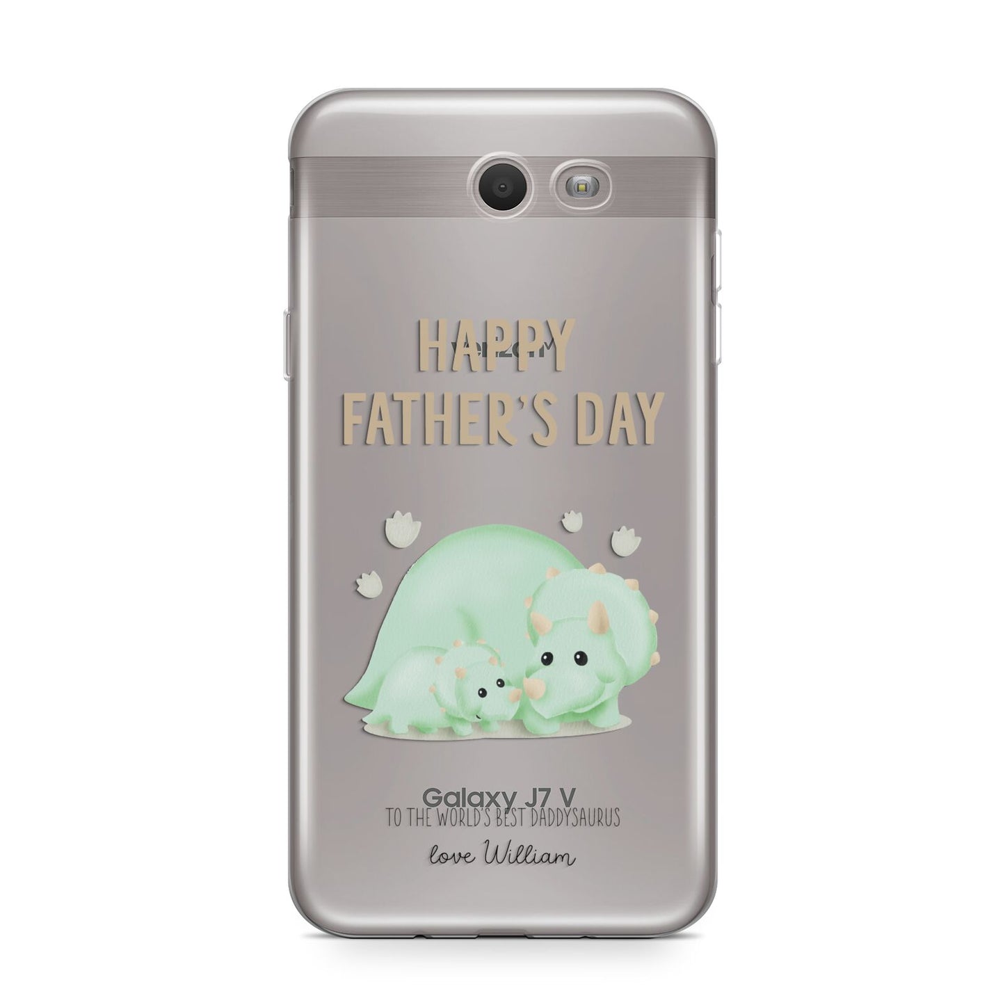 Happy Fathers Day Custom Triceratops Samsung Galaxy J7 2017 Case