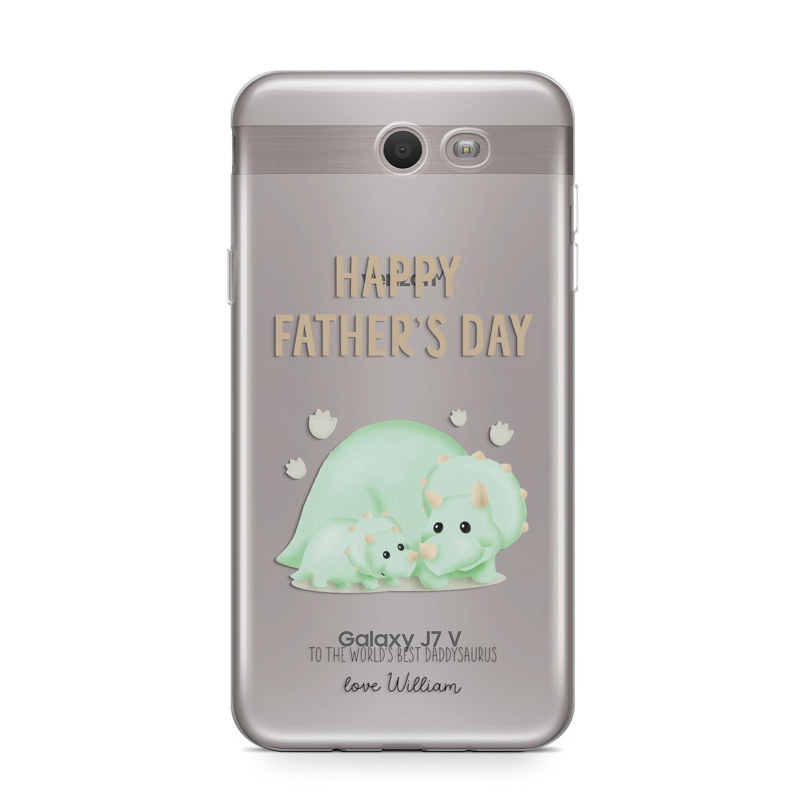 Happy Fathers Day Custom Triceratops Samsung Galaxy J7 2017 Case