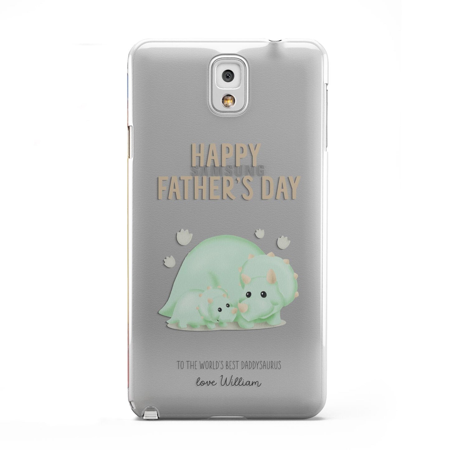 Happy Fathers Day Custom Triceratops Samsung Galaxy Note 3 Case