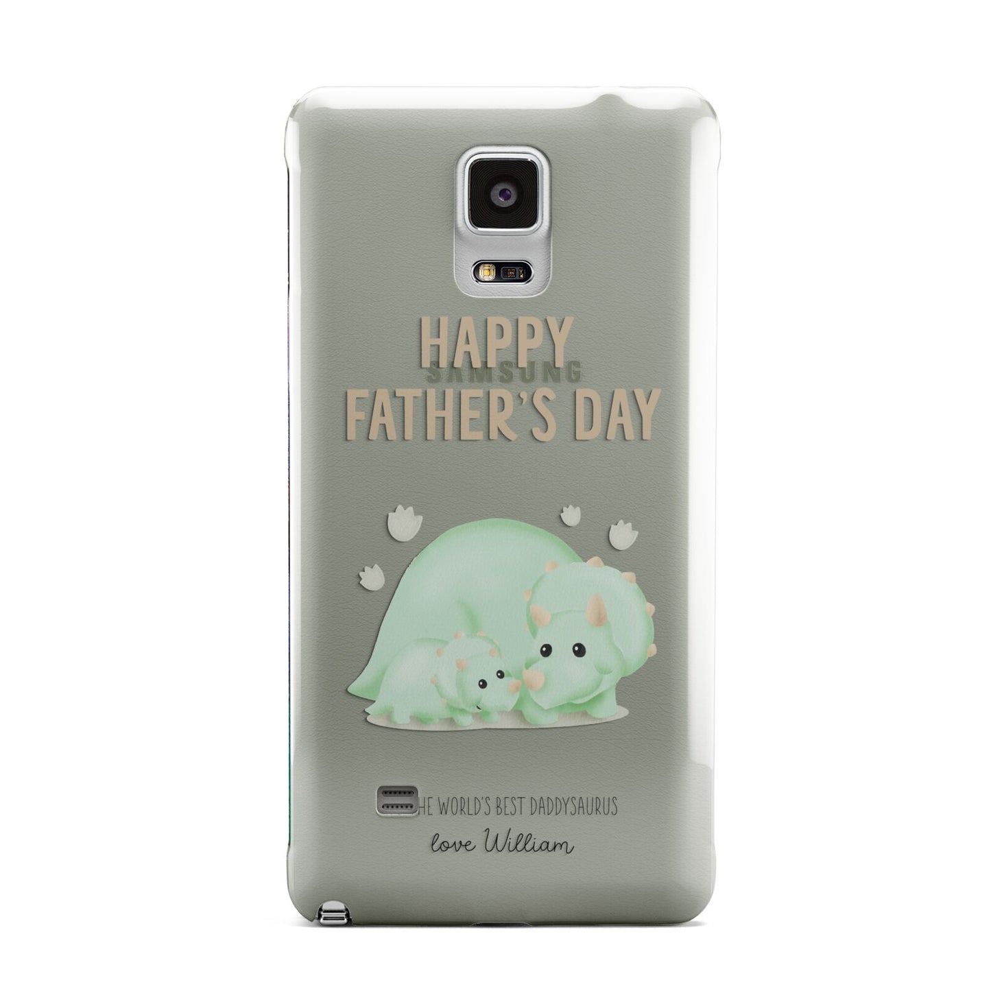 Happy Fathers Day Custom Triceratops Samsung Galaxy Note 4 Case