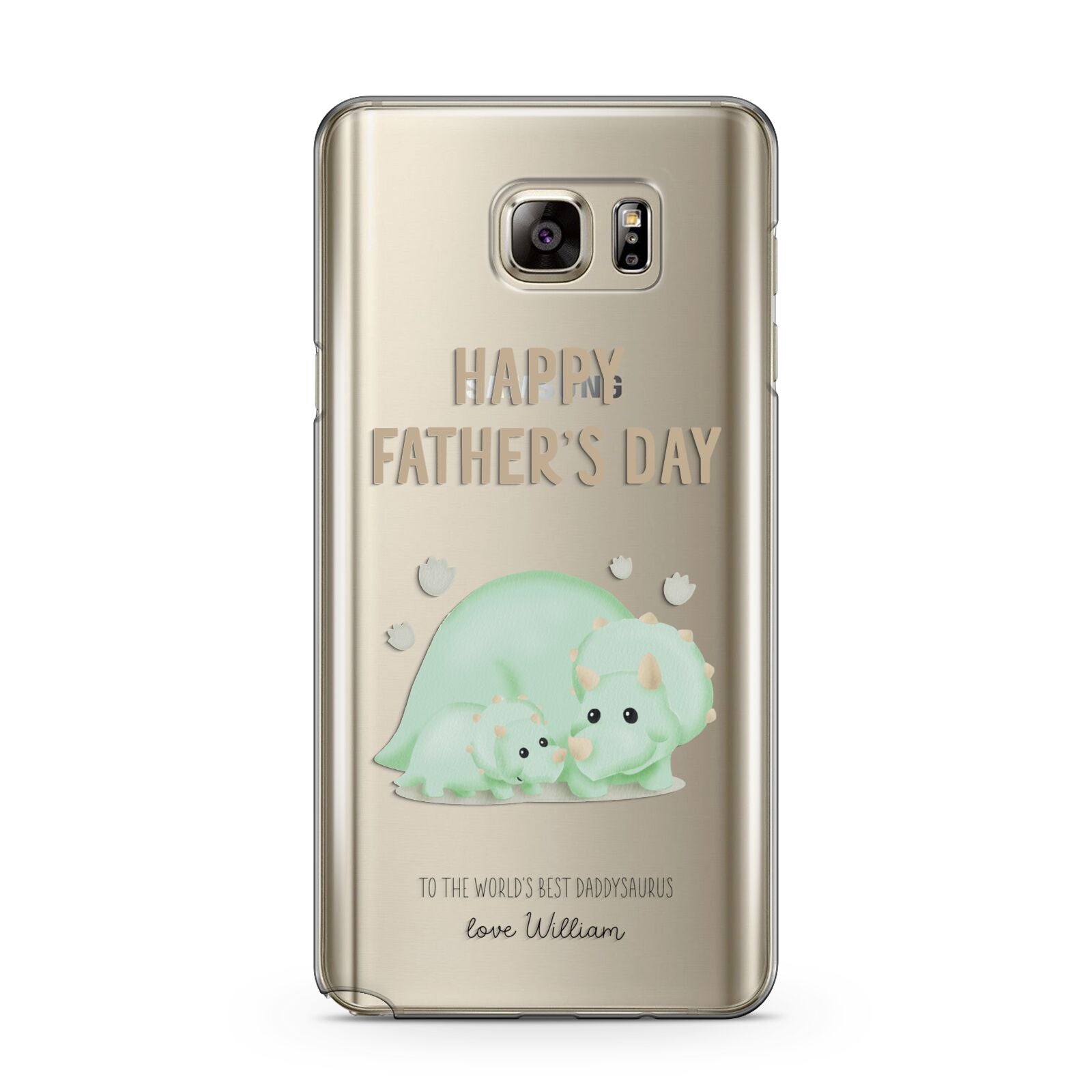 Happy Fathers Day Custom Triceratops Samsung Galaxy Note 5 Case