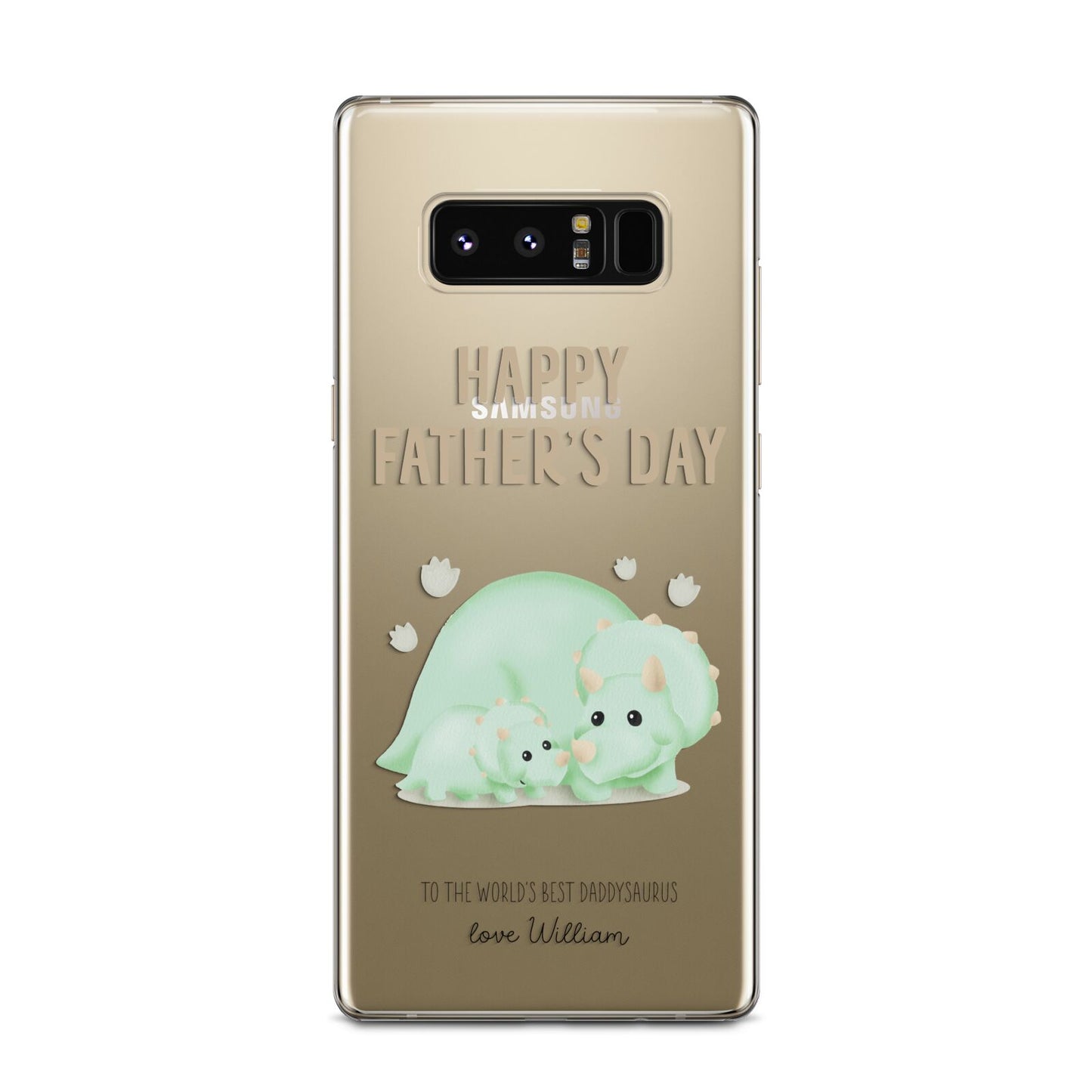 Happy Fathers Day Custom Triceratops Samsung Galaxy Note 8 Case