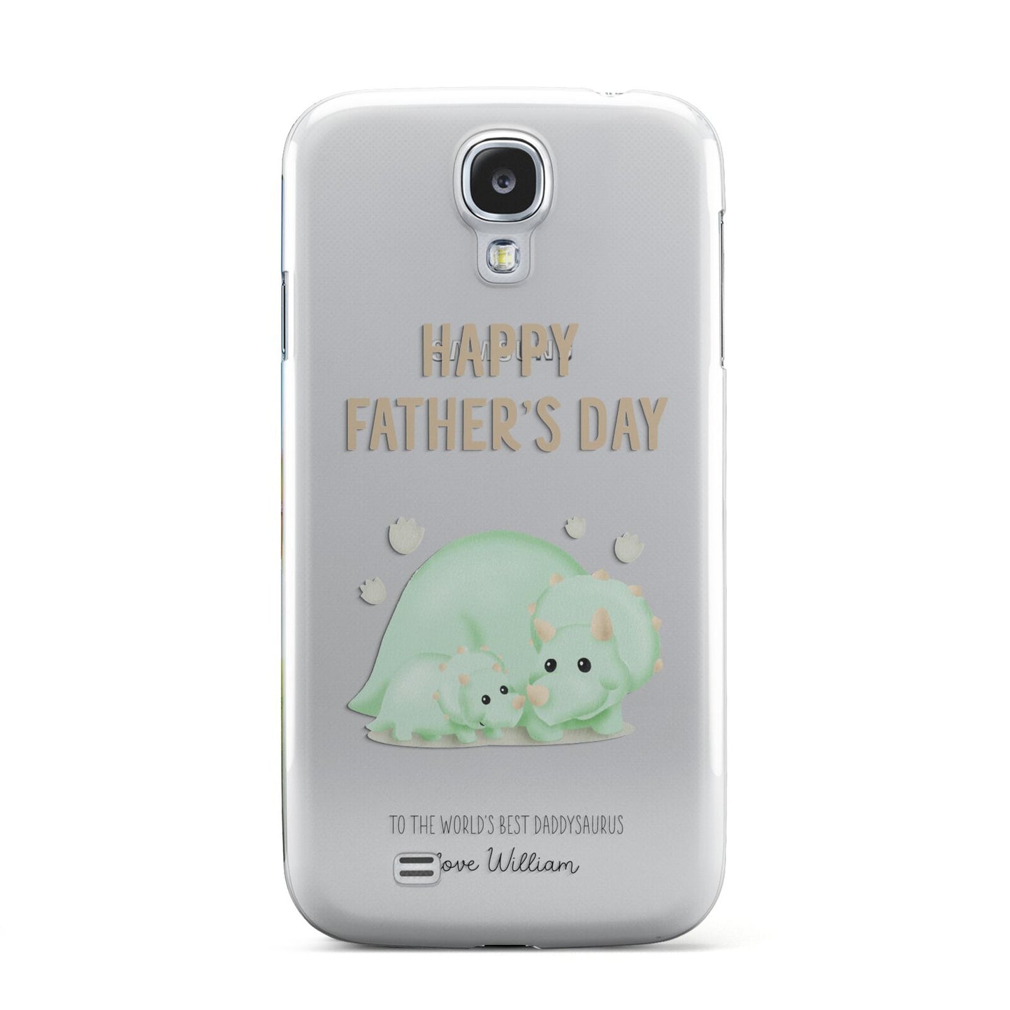 Happy Fathers Day Custom Triceratops Samsung Galaxy S4 Case