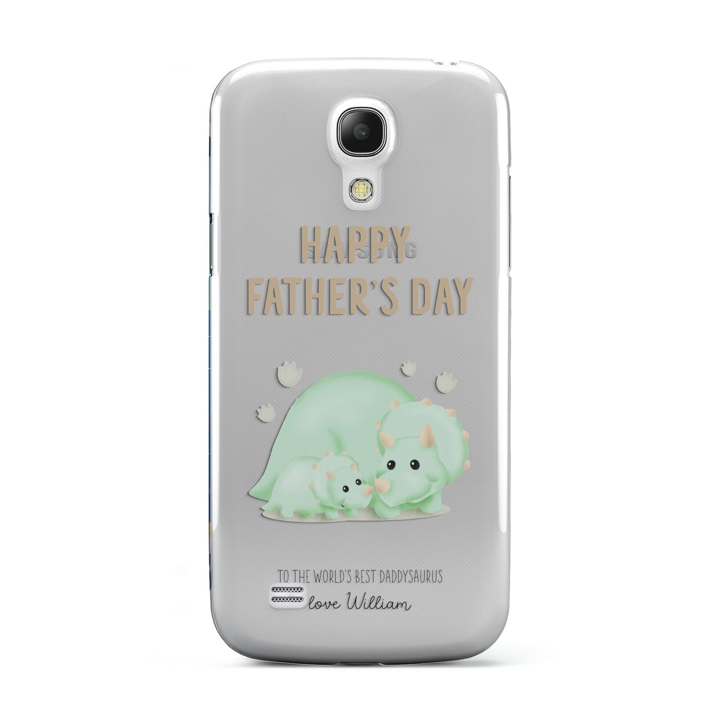 Happy Fathers Day Custom Triceratops Samsung Galaxy S4 Mini Case