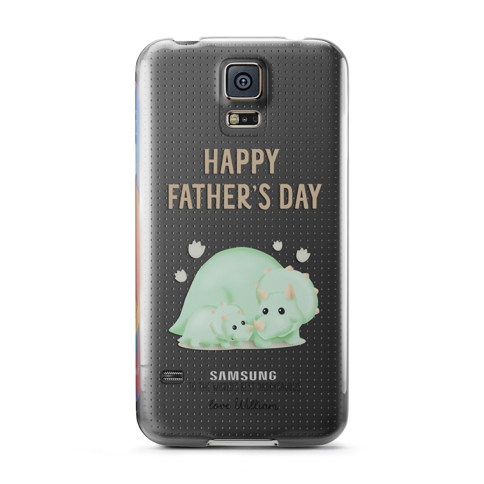 Happy Fathers Day Custom Triceratops Samsung Galaxy S5 Case