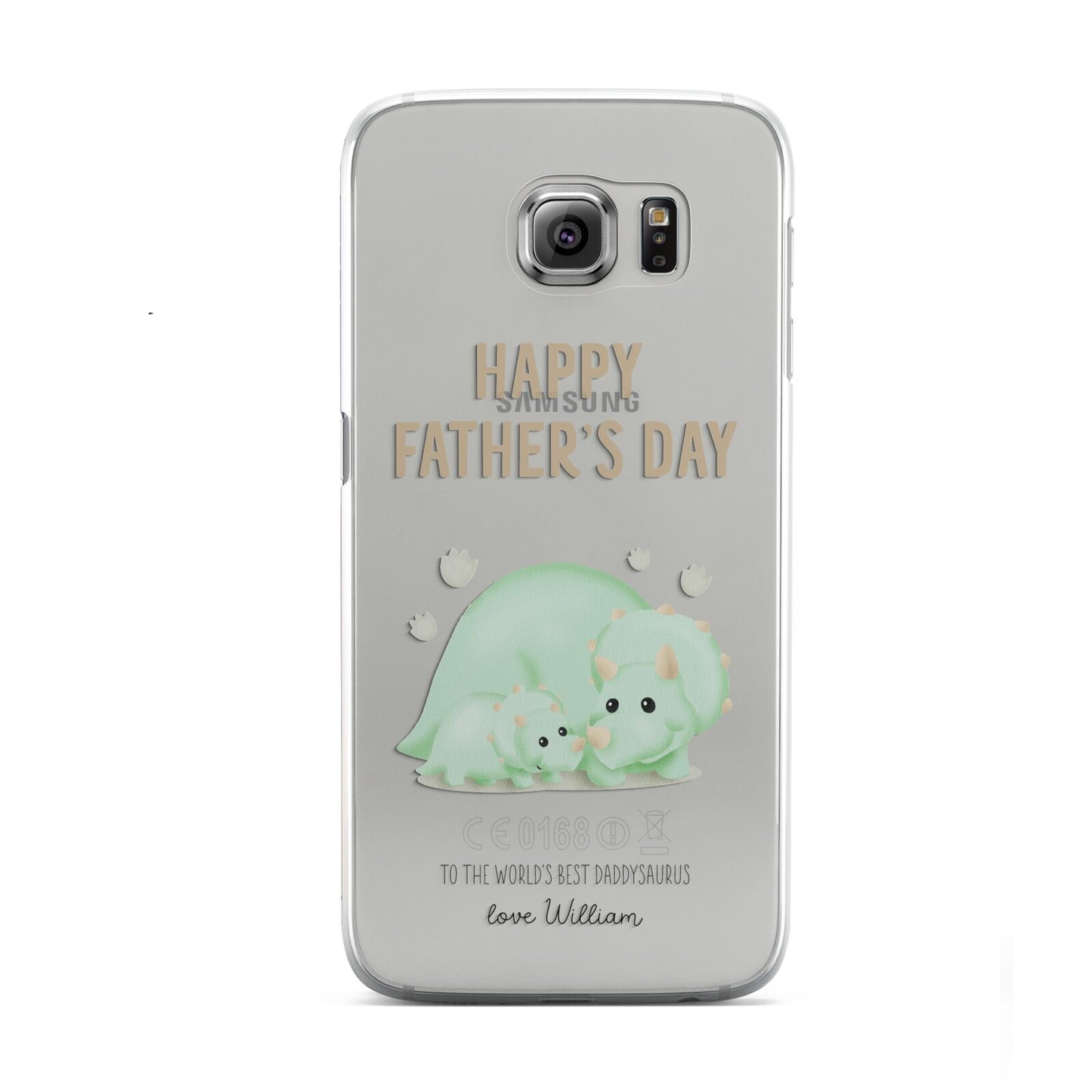 Happy Fathers Day Custom Triceratops Samsung Galaxy S6 Case