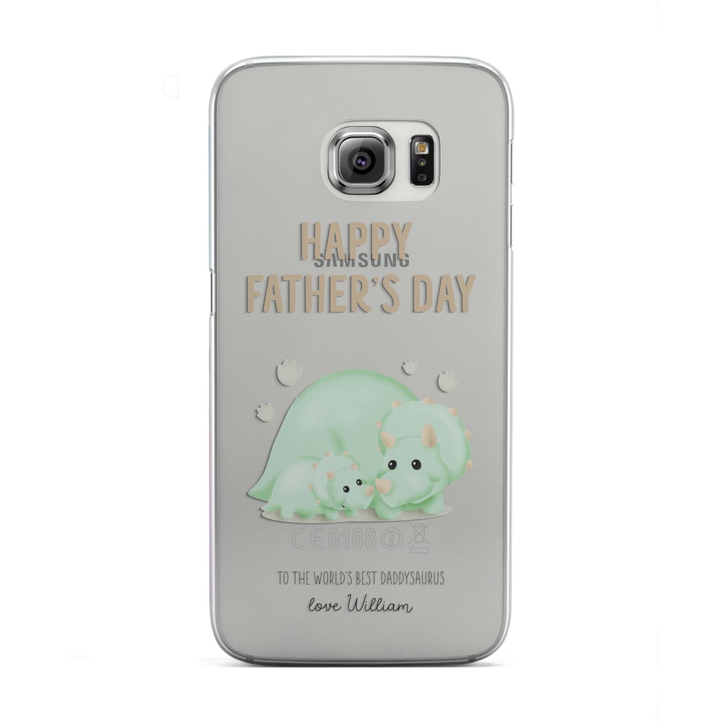 Happy Fathers Day Custom Triceratops Samsung Galaxy S6 Edge Case