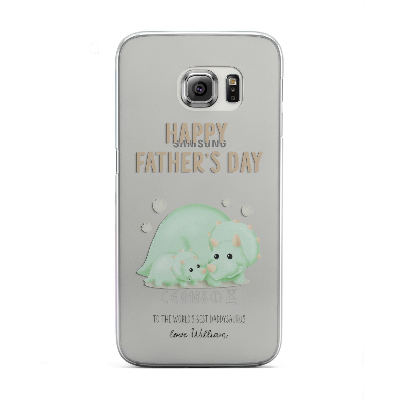 Happy Fathers Day Custom Triceratops Samsung Galaxy S6 Edge Case