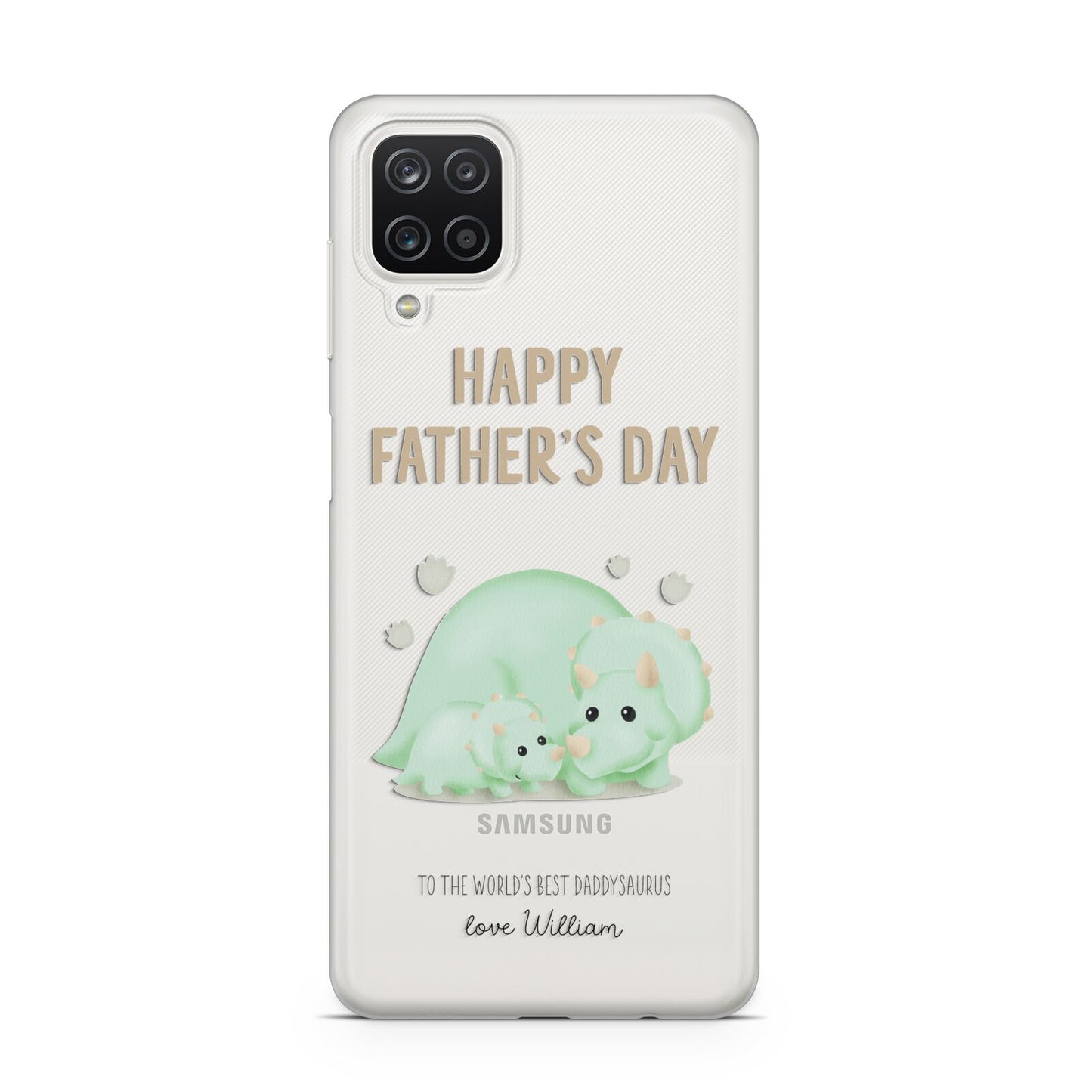 Happy Fathers Day Custom Triceratops Samsung M12 Case