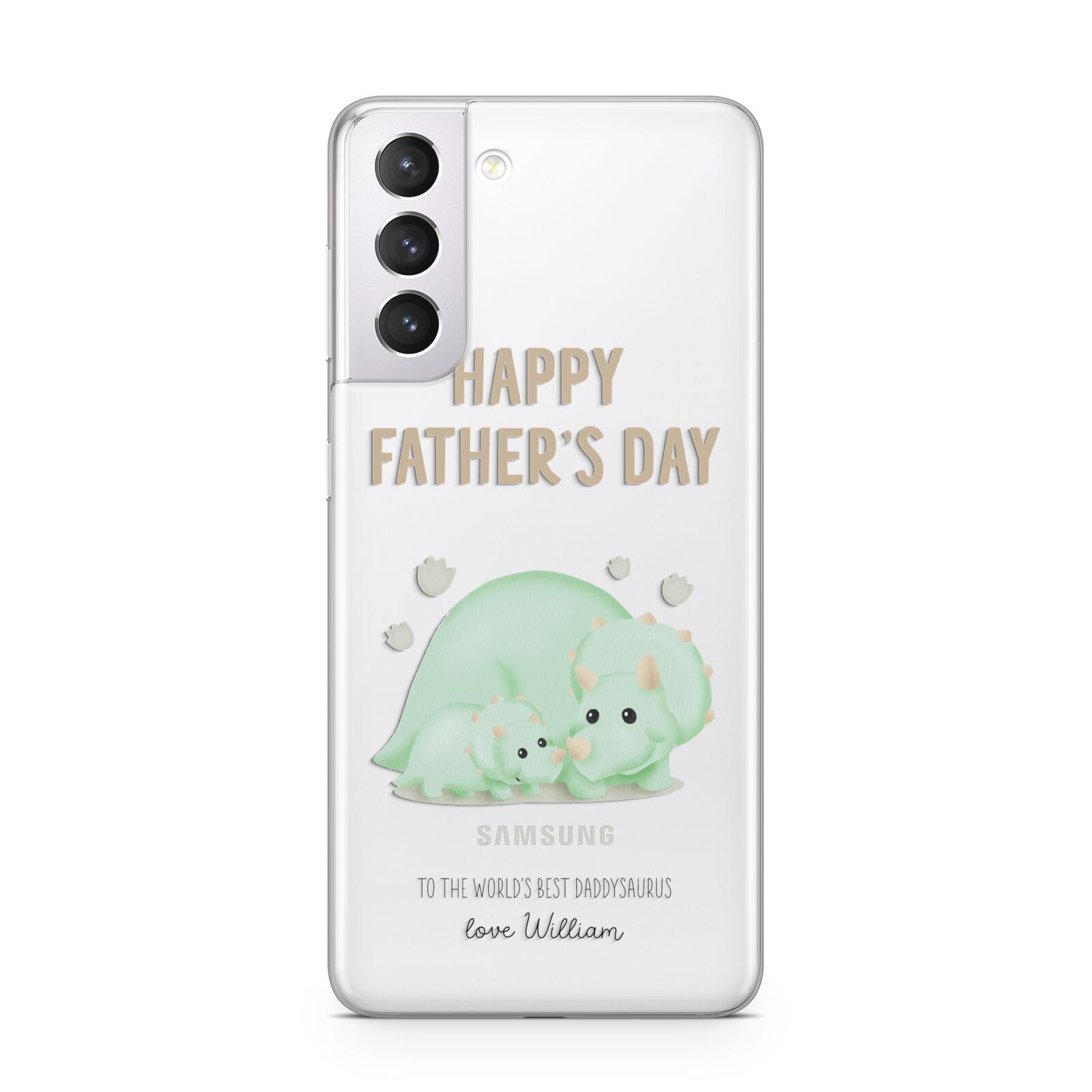 Happy Fathers Day Custom Triceratops Samsung S21 Case