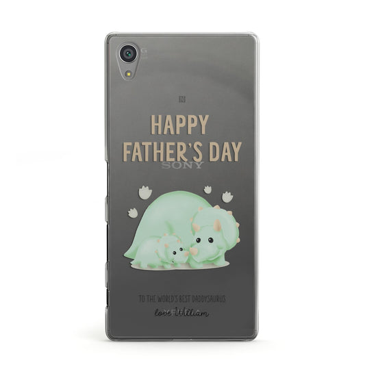 Happy Fathers Day Custom Triceratops Sony Xperia Case