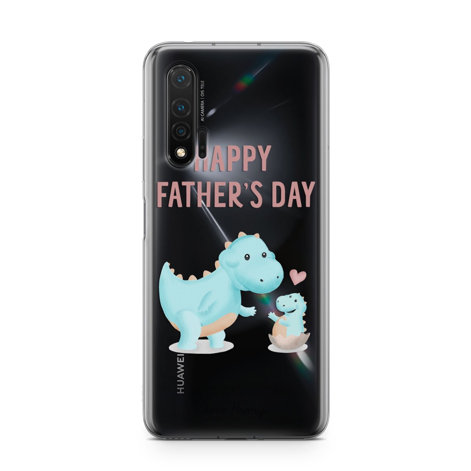 Happy Fathers Day Daddysaurus Huawei Nova 6 Phone Case