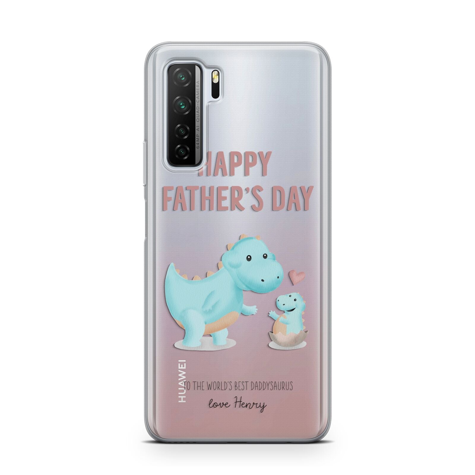 Happy Fathers Day Daddysaurus Huawei P40 Lite 5G Phone Case