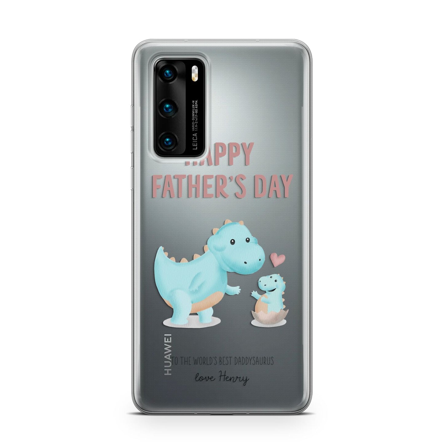 Happy Fathers Day Daddysaurus Huawei P40 Phone Case