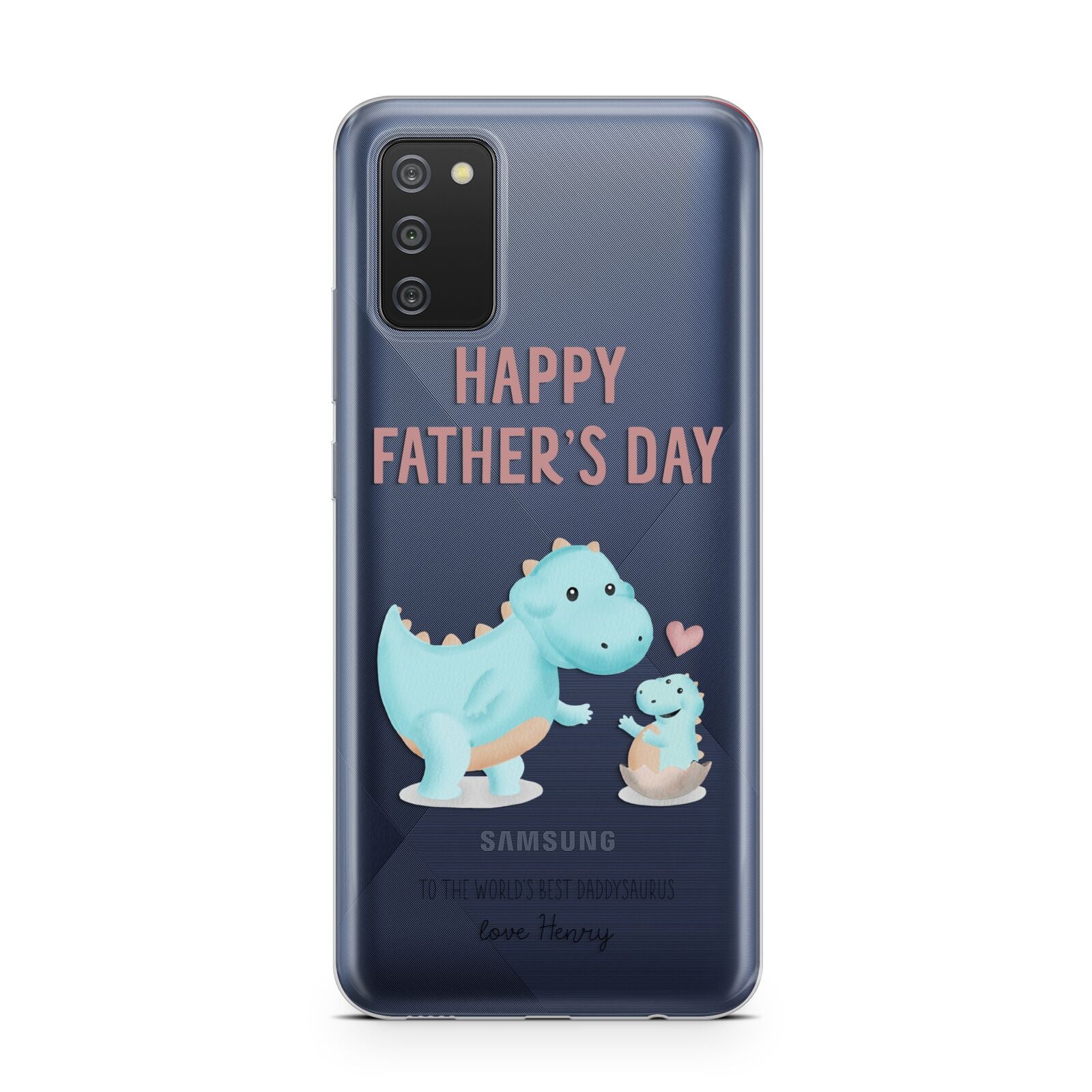 Happy Fathers Day Daddysaurus Samsung A02s Case