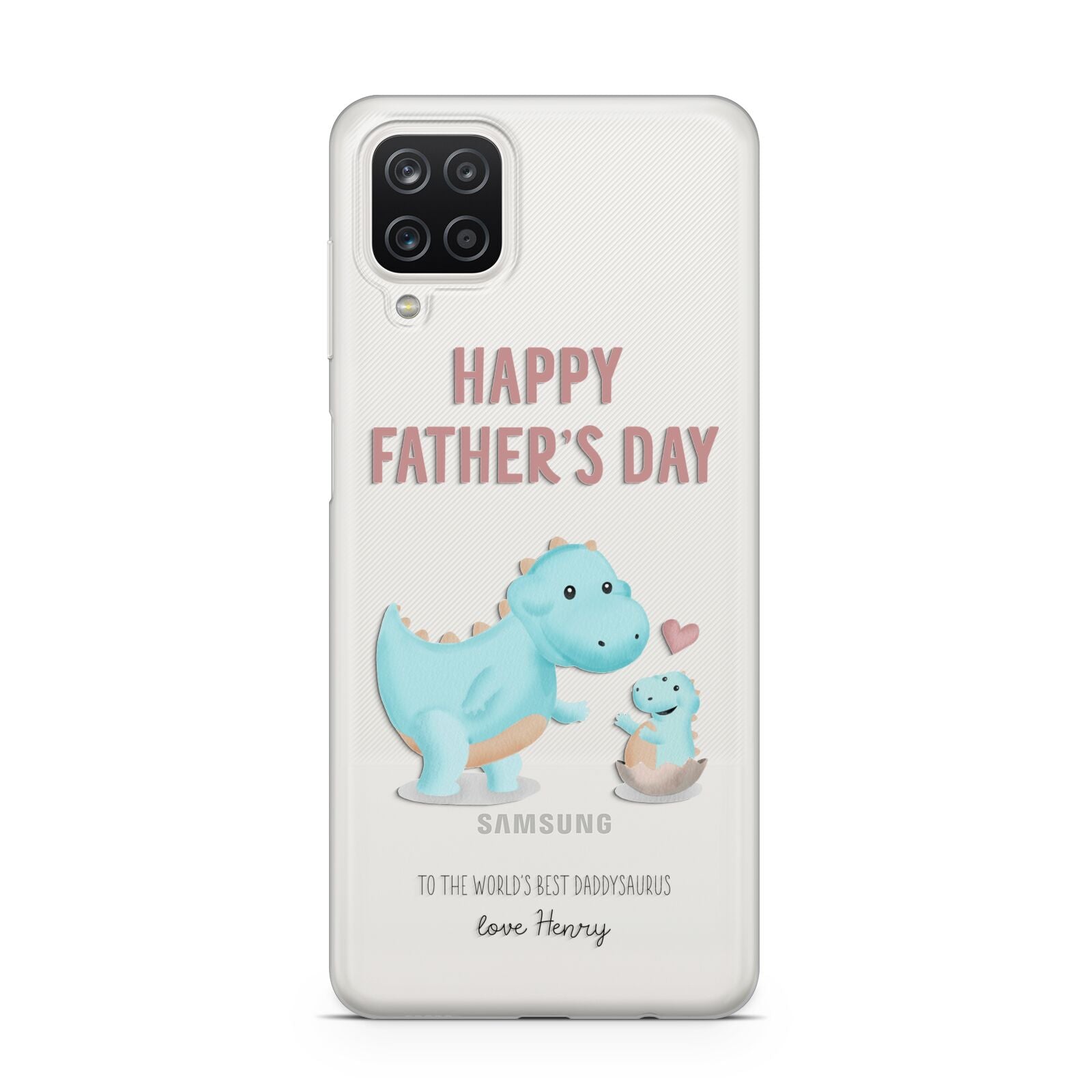 Happy Fathers Day Daddysaurus Samsung A12 Case