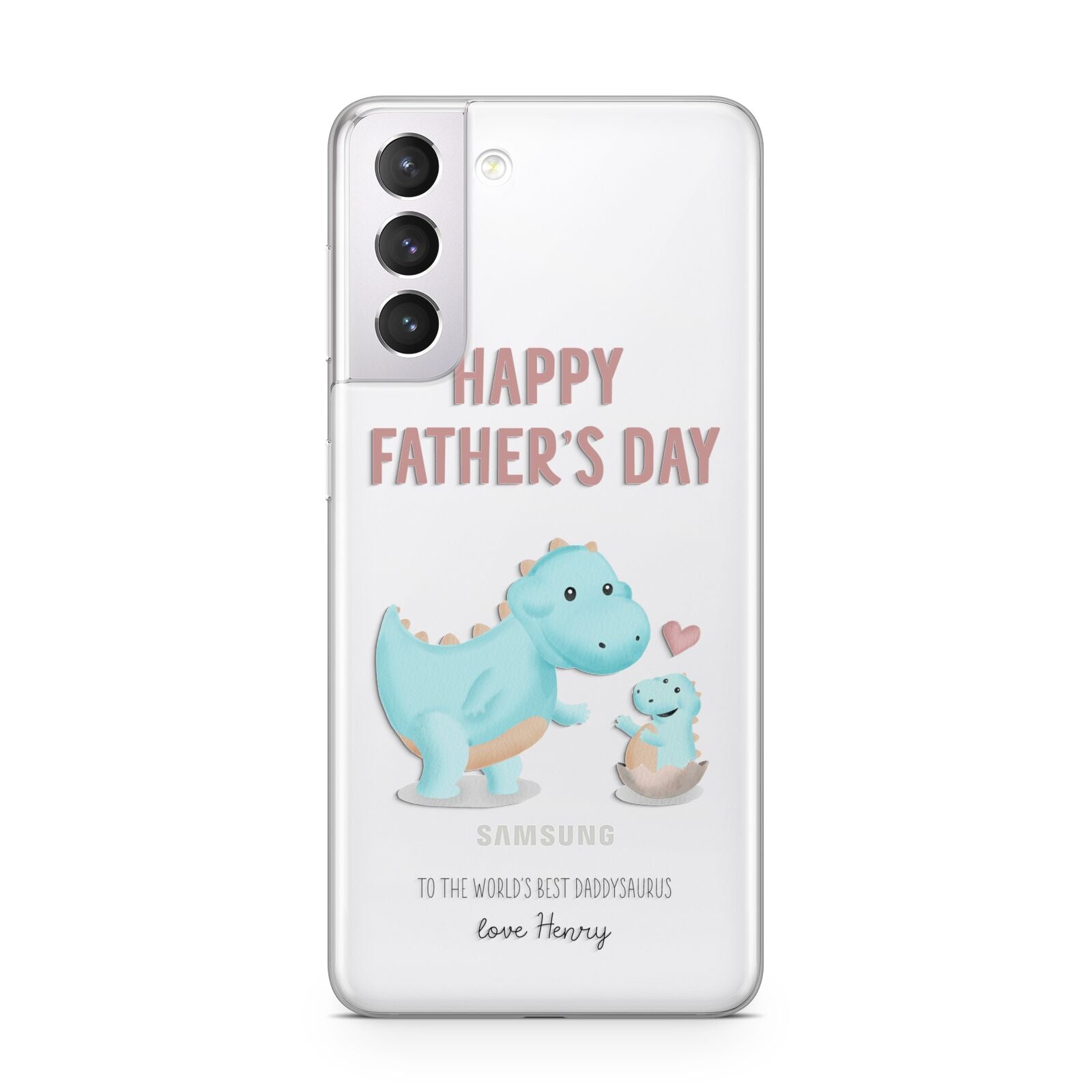 Happy Fathers Day Daddysaurus Samsung S21 Case