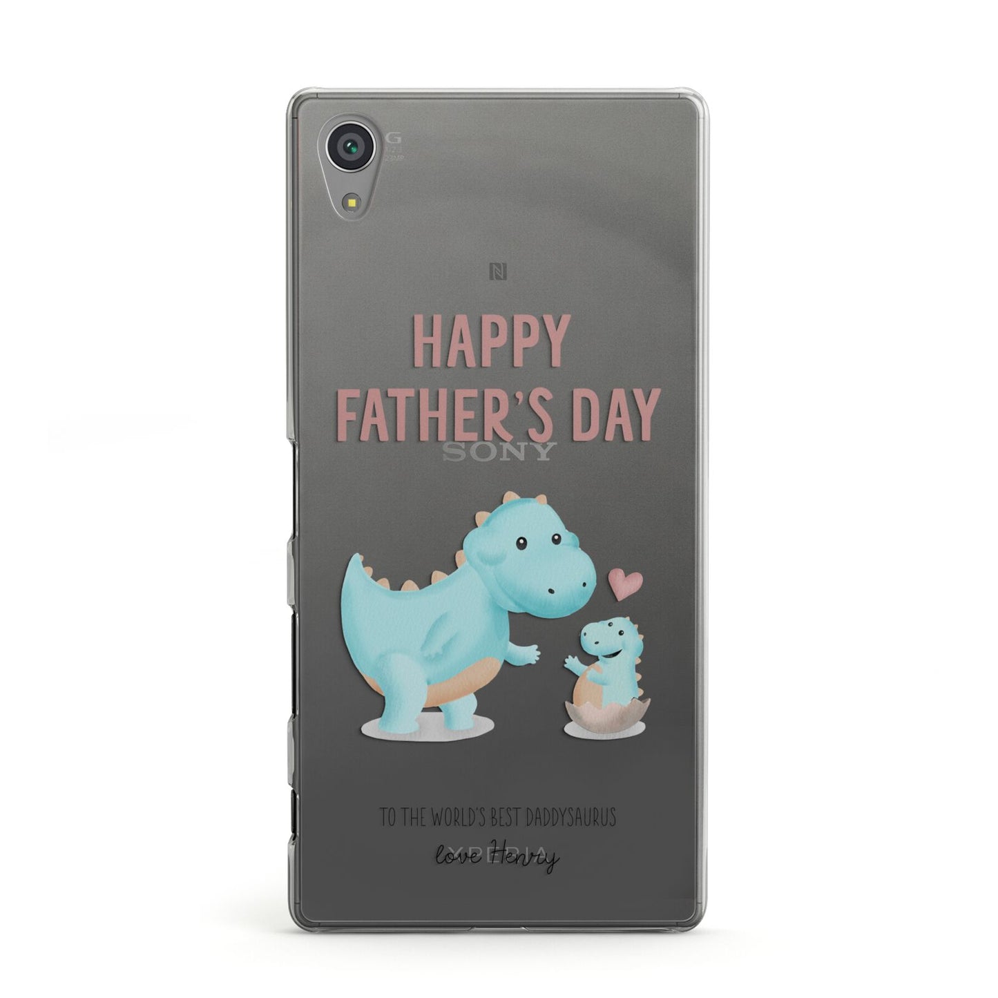 Happy Fathers Day Daddysaurus Sony Xperia Case