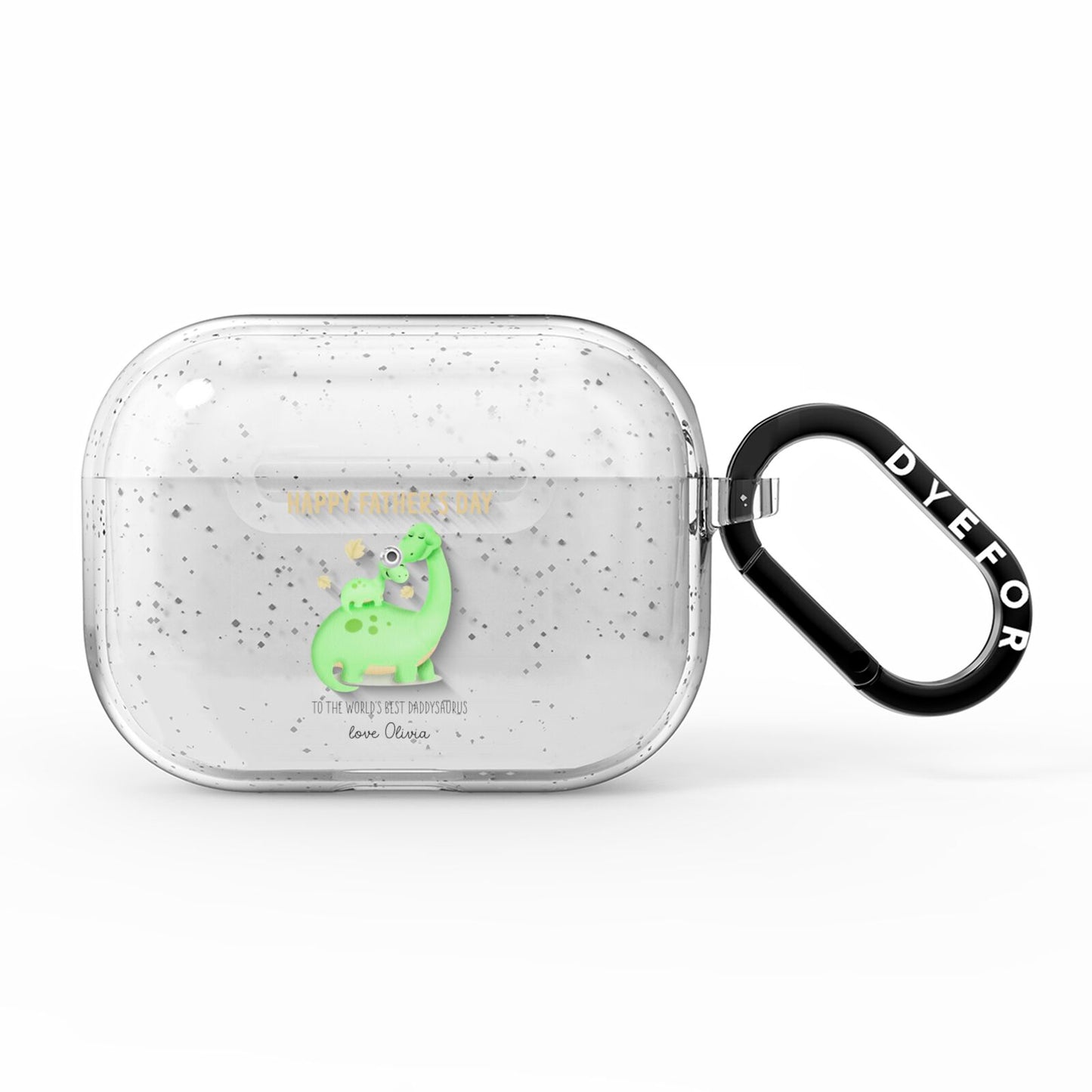 Happy Fathers Day Dino AirPods Pro Glitter Case