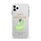 Happy Fathers Day Dino Apple iPhone 11 Pro Max in Silver with White Impact Case