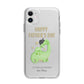 Happy Fathers Day Dino Apple iPhone 11 in White with Bumper Case