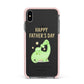 Happy Fathers Day Dino Apple iPhone Xs Max Impact Case Pink Edge on Black Phone