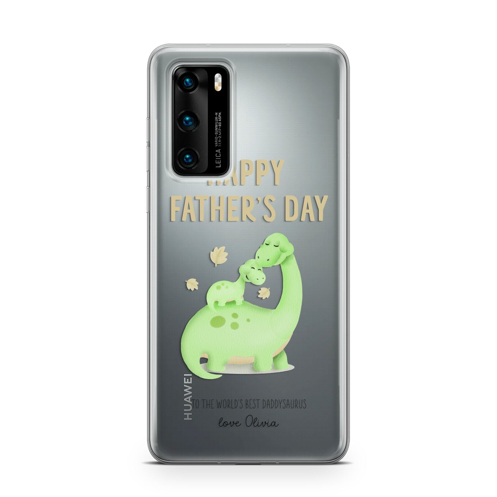 Happy Fathers Day Dino Huawei P40 Phone Case