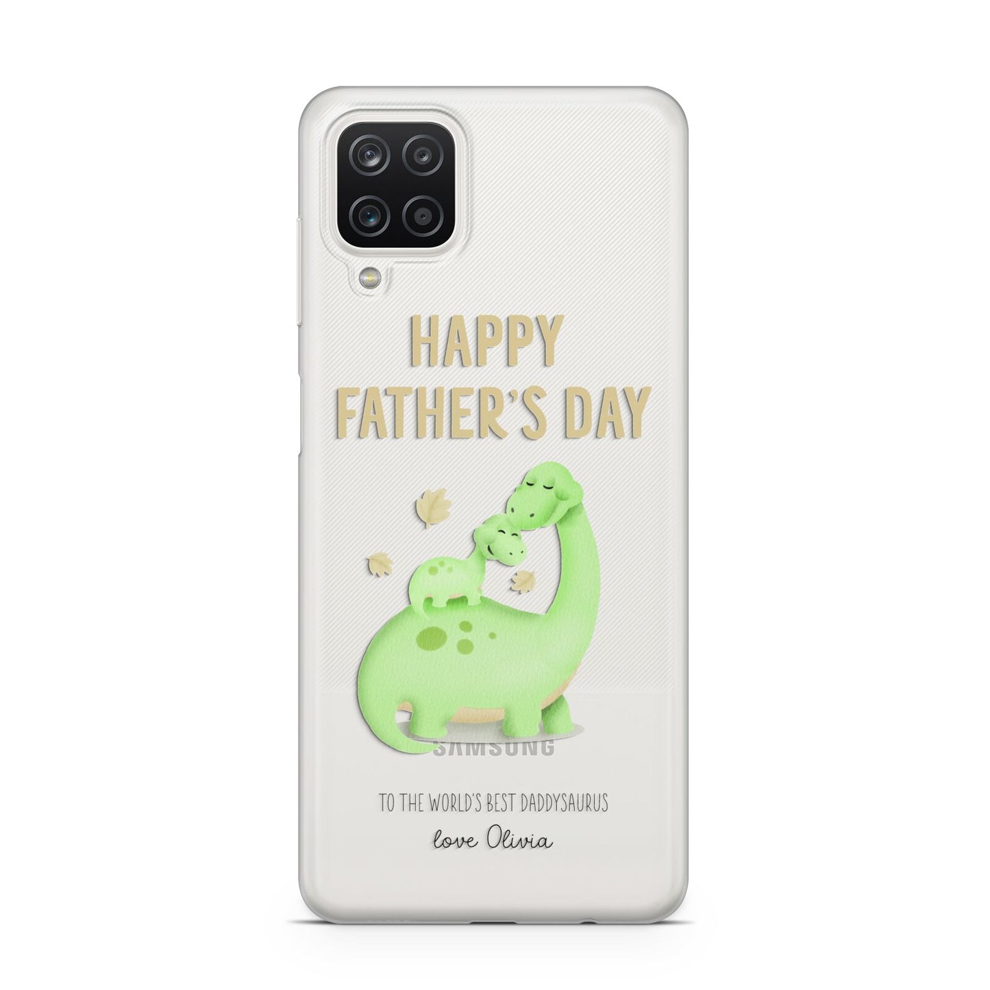 Happy Fathers Day Dino Samsung A12 Case