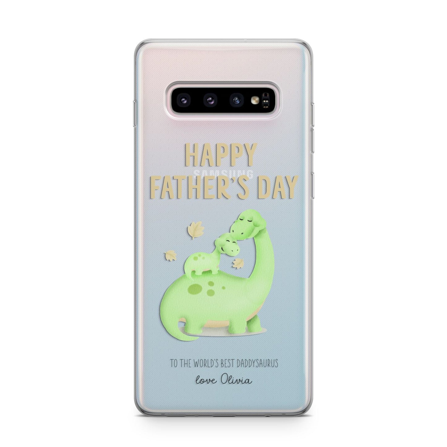 Happy Fathers Day Dino Samsung Galaxy S10 Plus Case